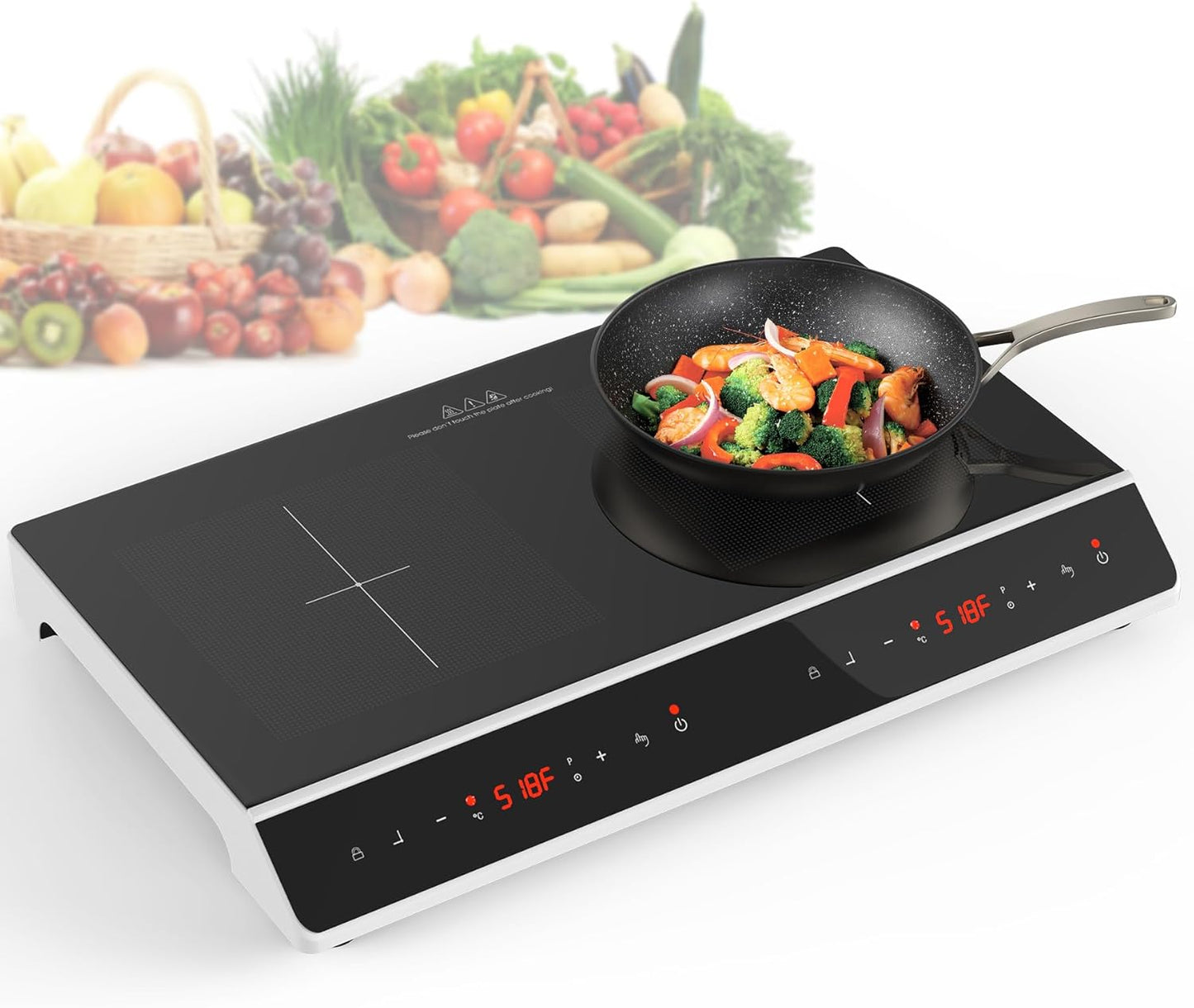 Double Induction Cooktop with LED Touch Screen and Timer