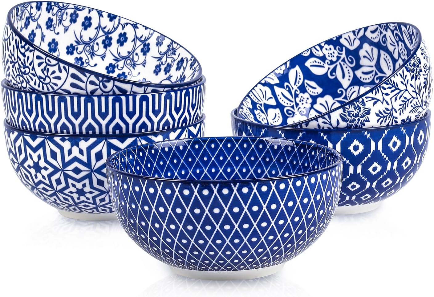 Selamica Ceramic Cereal Bowls Set of 6 for Kitchen Use