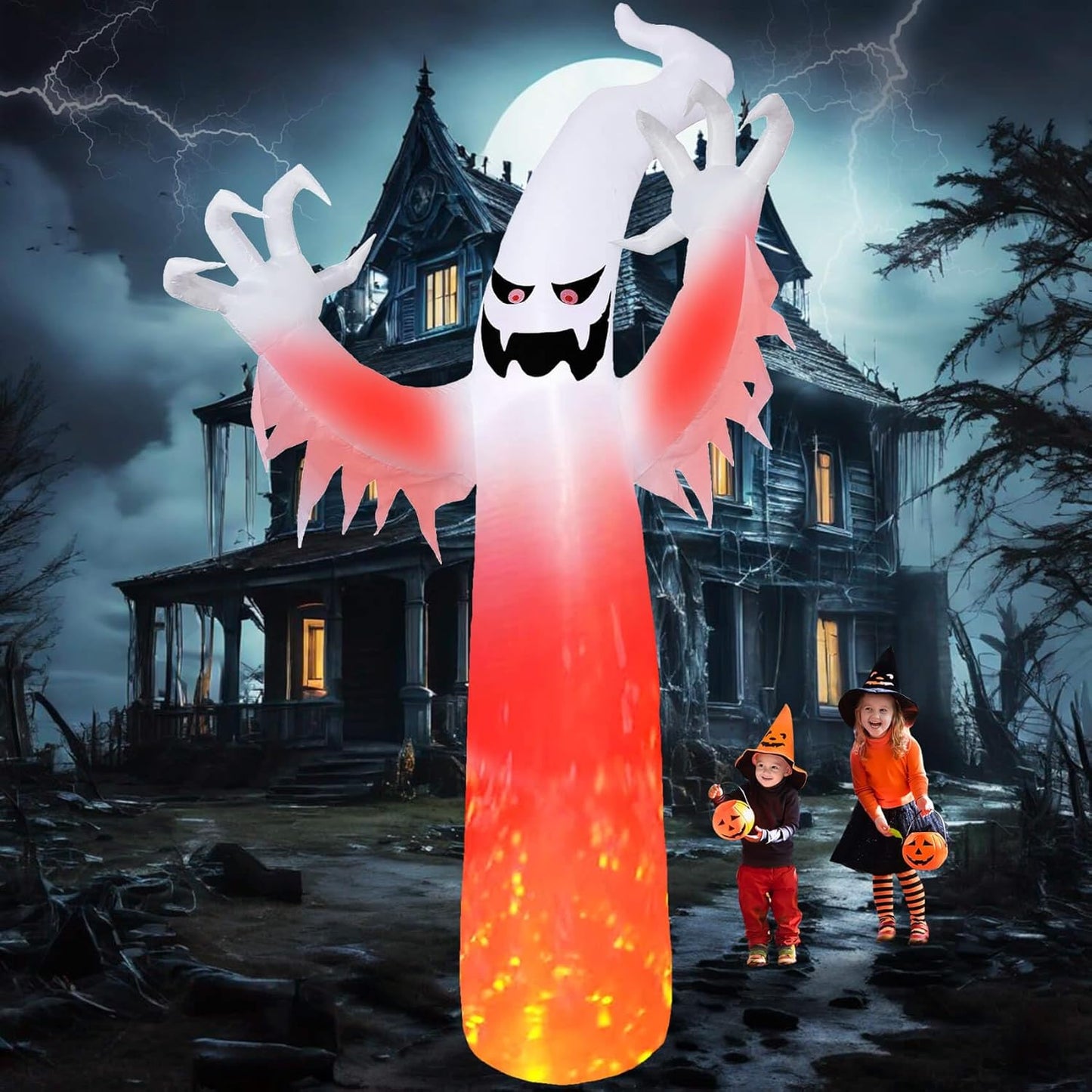 Dearsun 12FT H Giant Halloween Inflatable Ghost for Spooky Decor