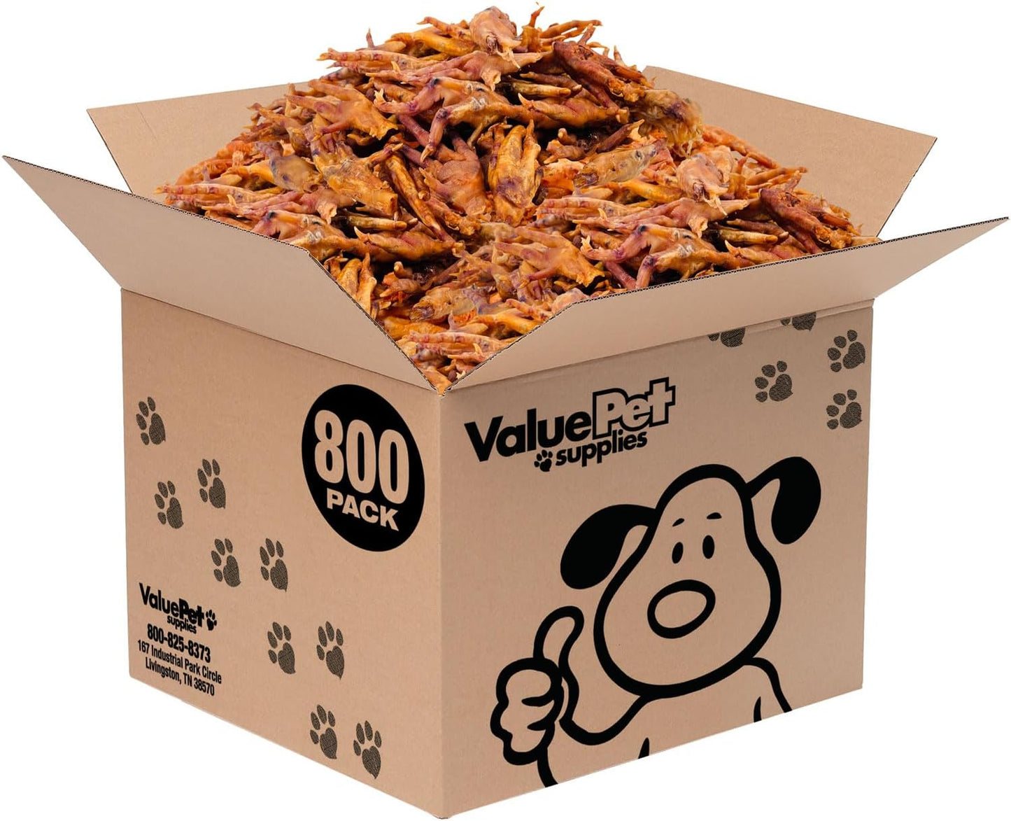 ValueBull Chicken Feet for Dogs - Natural Chew Treats 800 Count