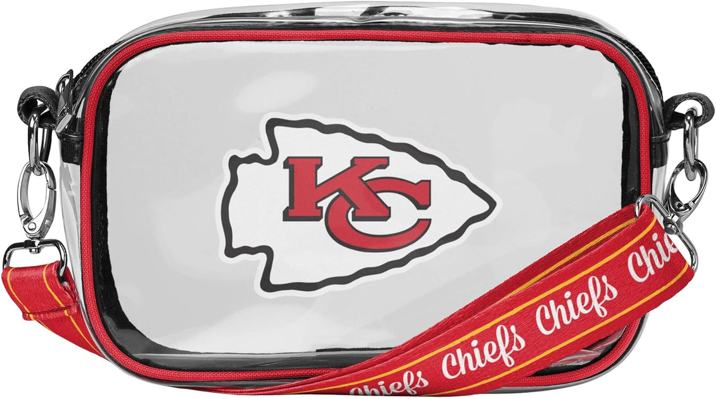 NFL Womens Team Logo Stripe Clear Crossbody Bag for Fans