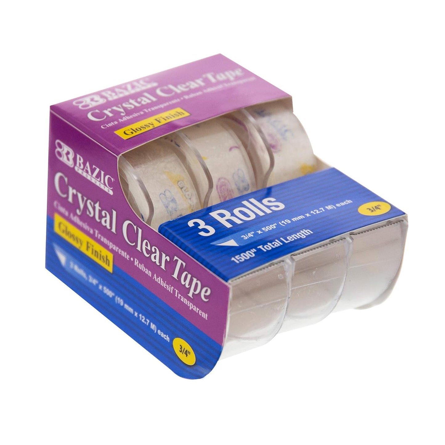 Crystal Clear Tape with Dispenser for Arts and Crafts Projects