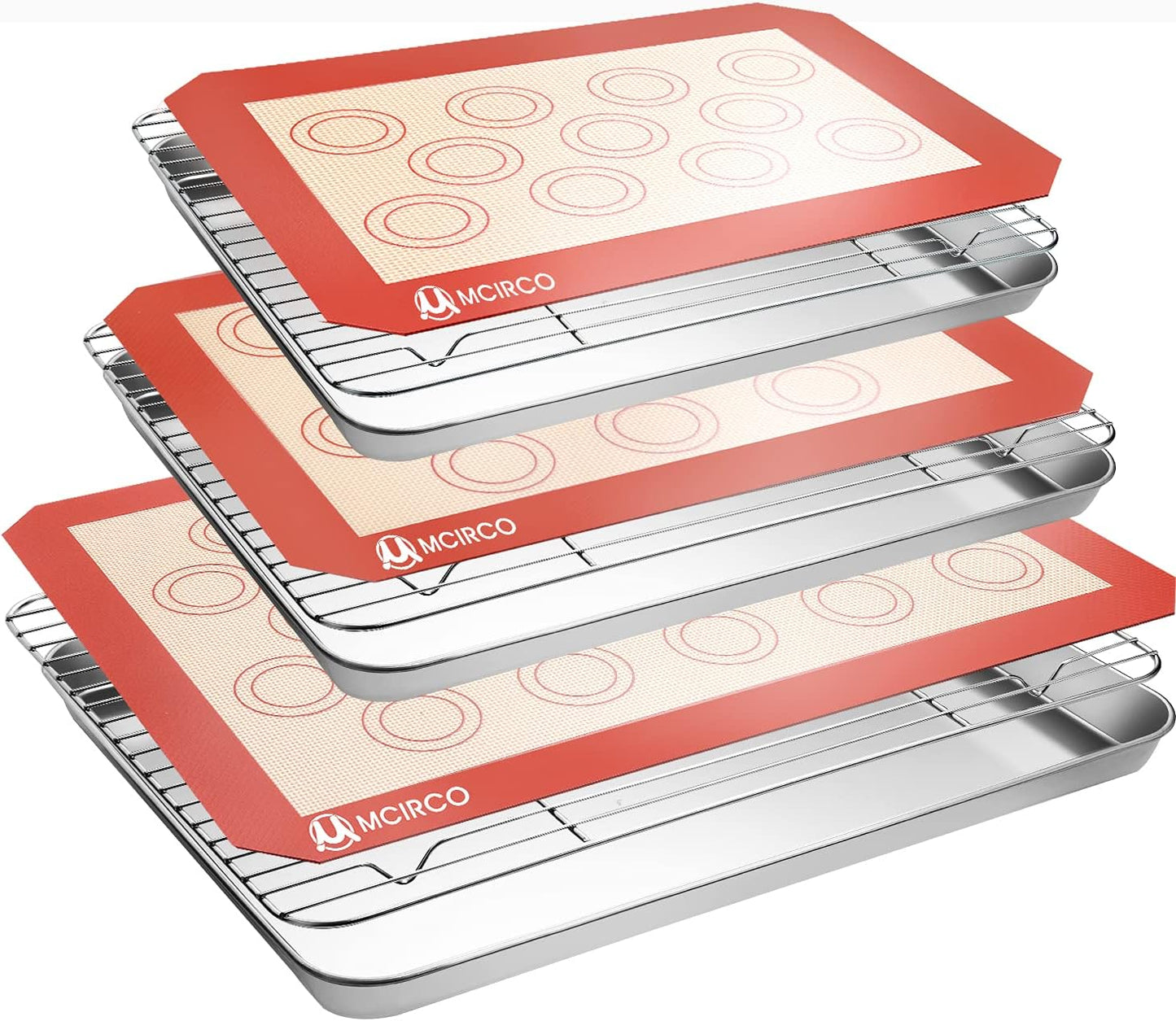 Stainless Steel Baking Sheet Tray Cooling Rack Set for Easy Baking