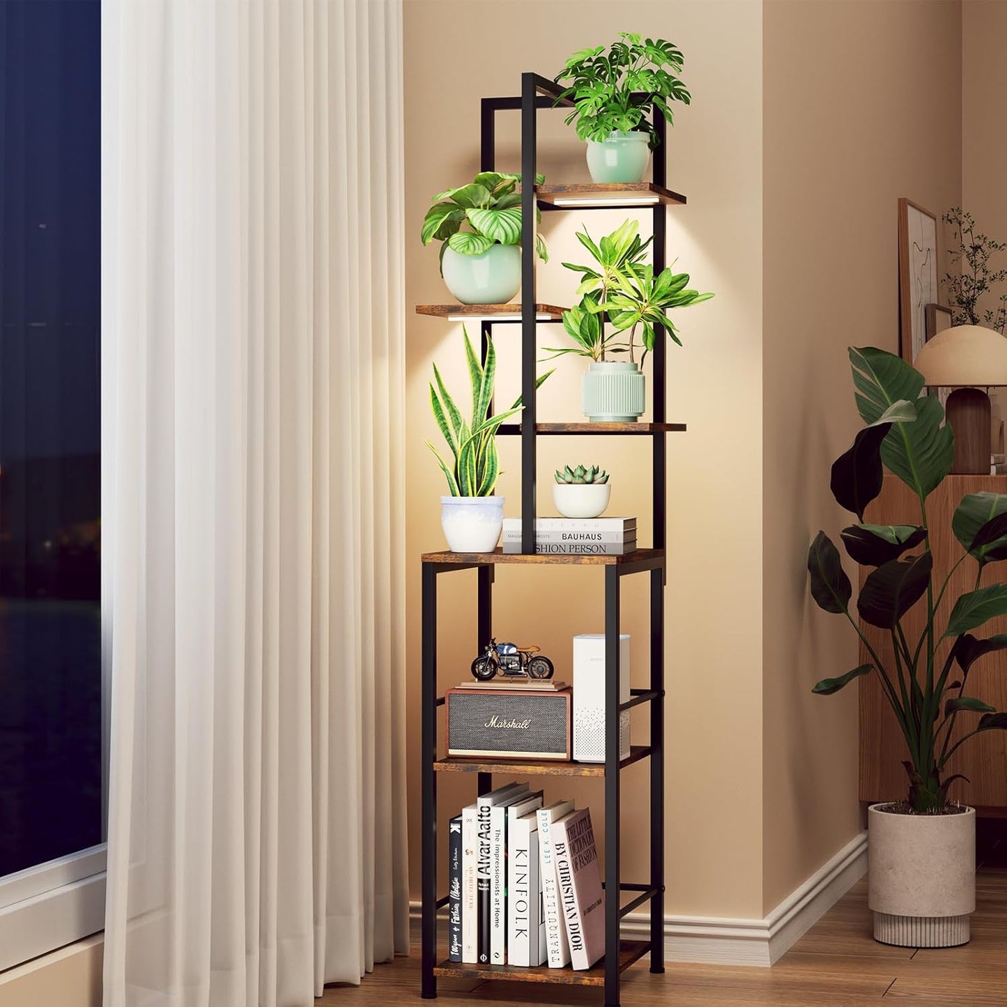 Indoor Plant Stand with Grow Light for Small Spaces and Decor