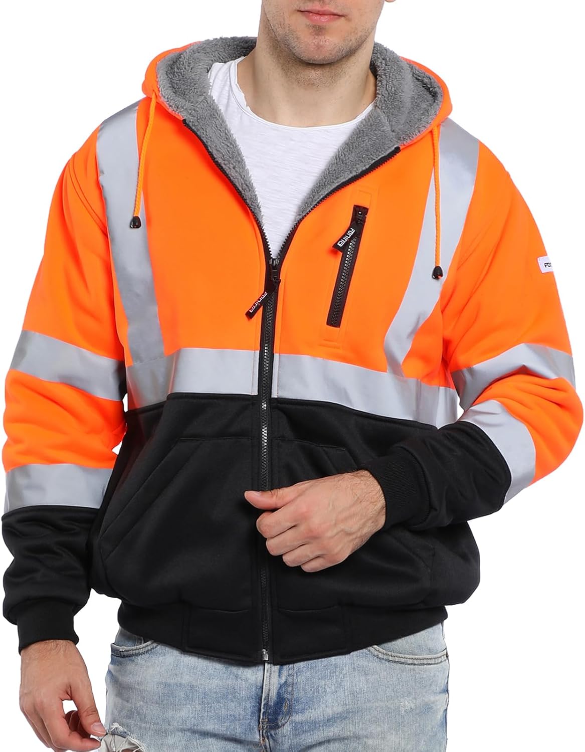 FONIRRA Men's High Visibility Safety Hoodie for Workwear Needs