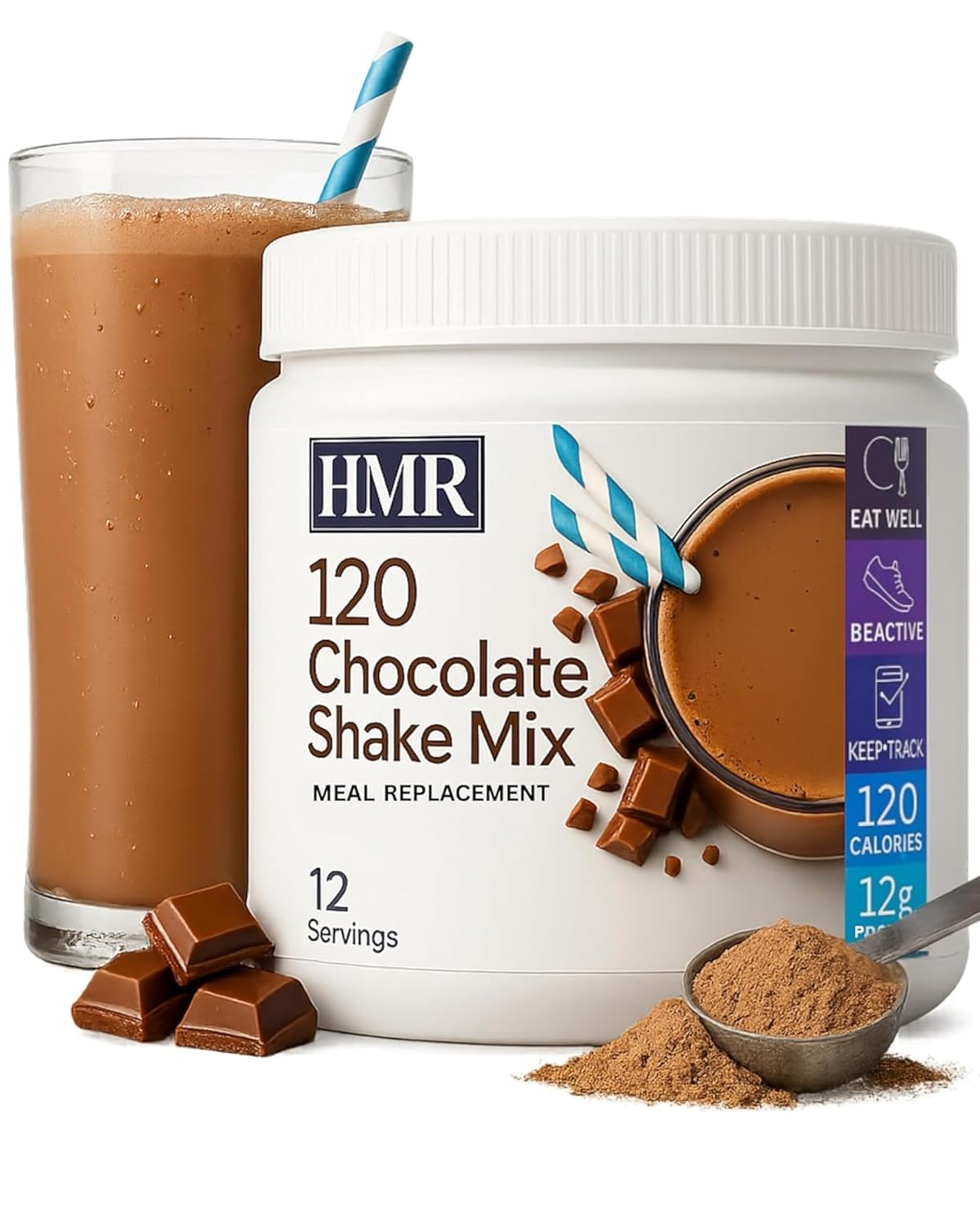 HMR 120 Chocolate Shake Meal Replacement Powder for Weight Loss