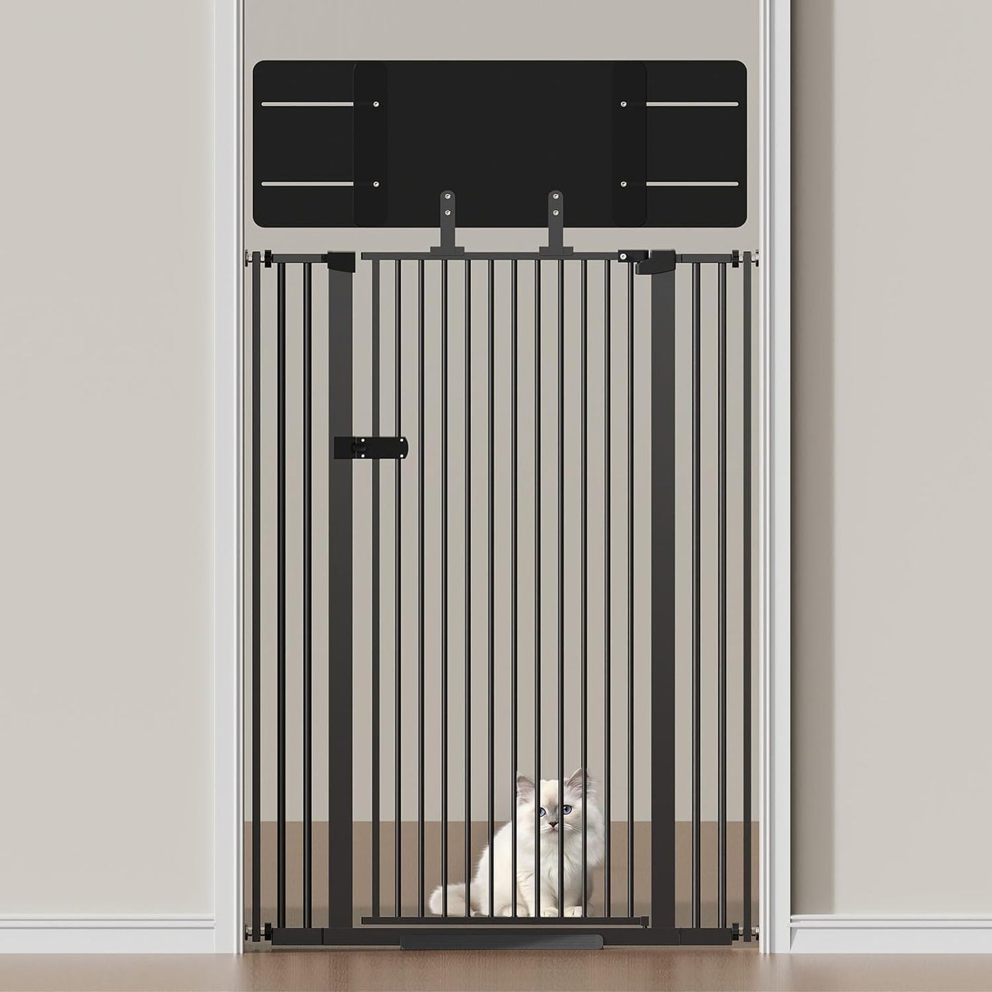 71 Inch Extra Tall Cat Gate with Acrylic Top Panel for Pets