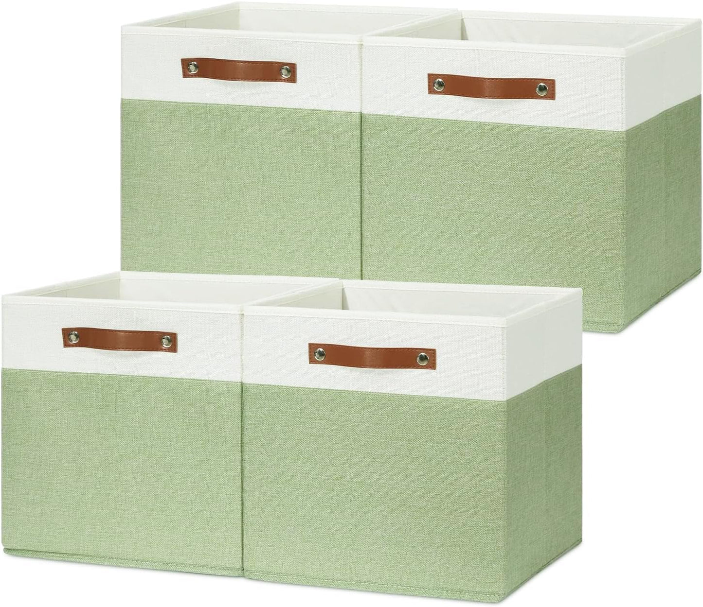 HNZIGE Fabric Cube Storage Bins Set of 4 for Organizing Spaces
