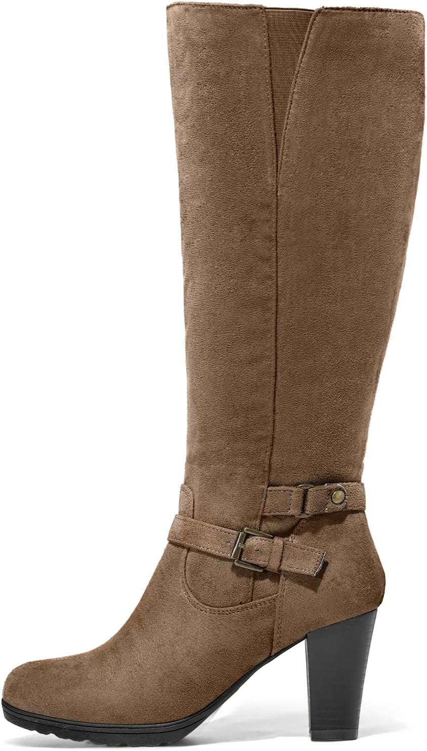 mysoft Women's Knee High Boots with Chunky Heel and Zipper