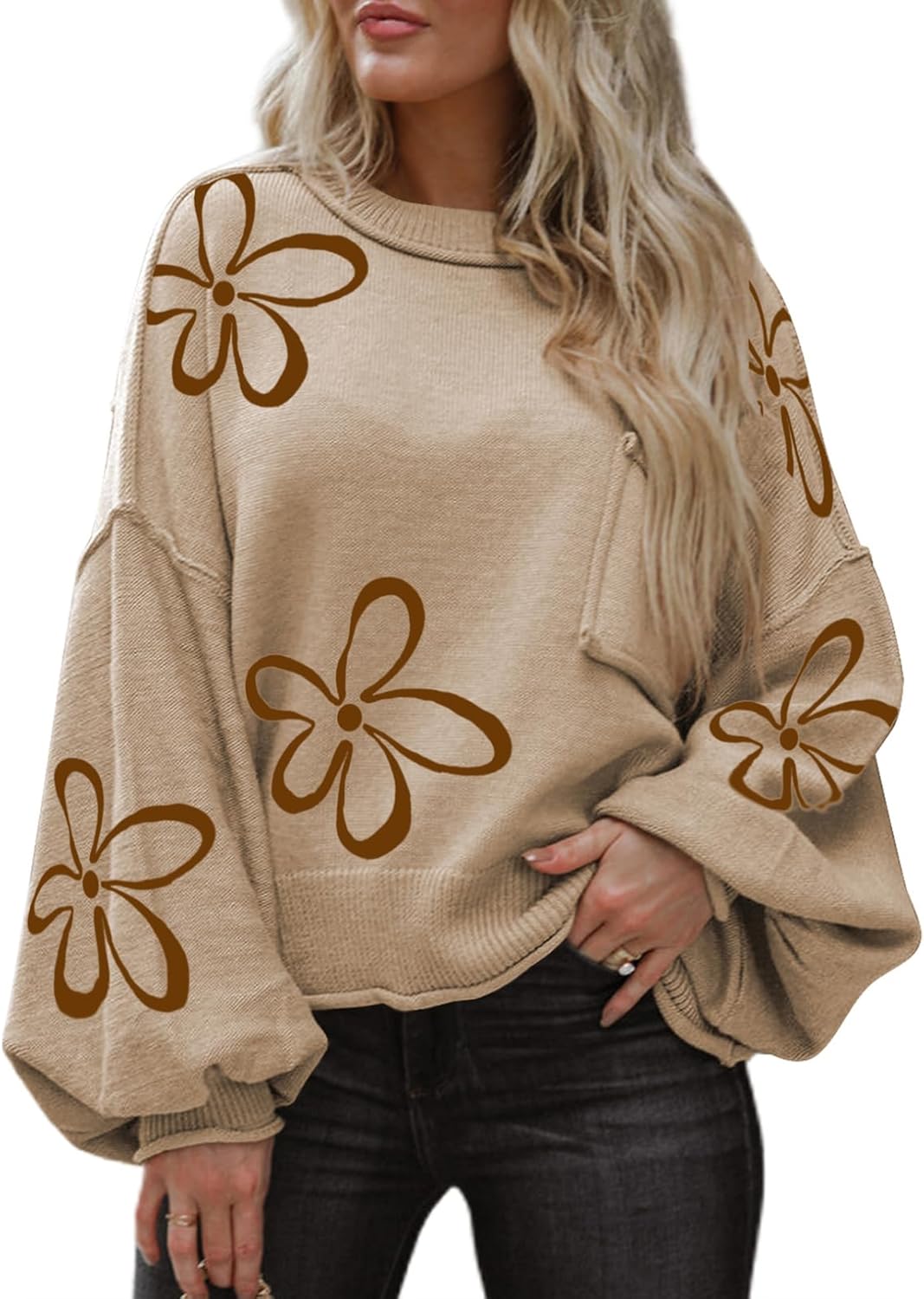 Dokotoo Women's Casual Pullover Sweater for Fall and Winter