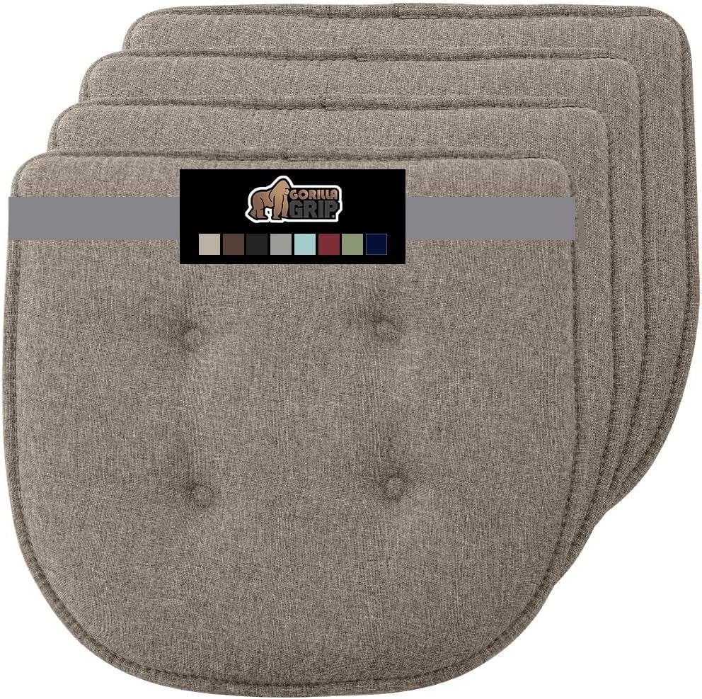 GORILLA GRIP Slip Resistant Tufted Chair Cushions for Comfort