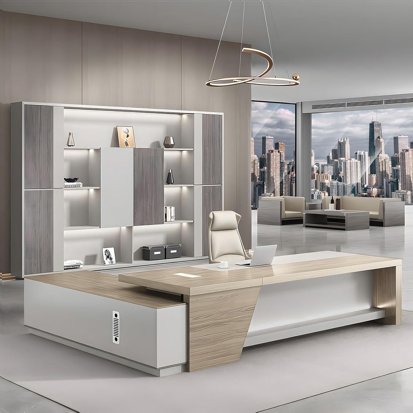 Executive Desk: Sleek Storage & Cable Management