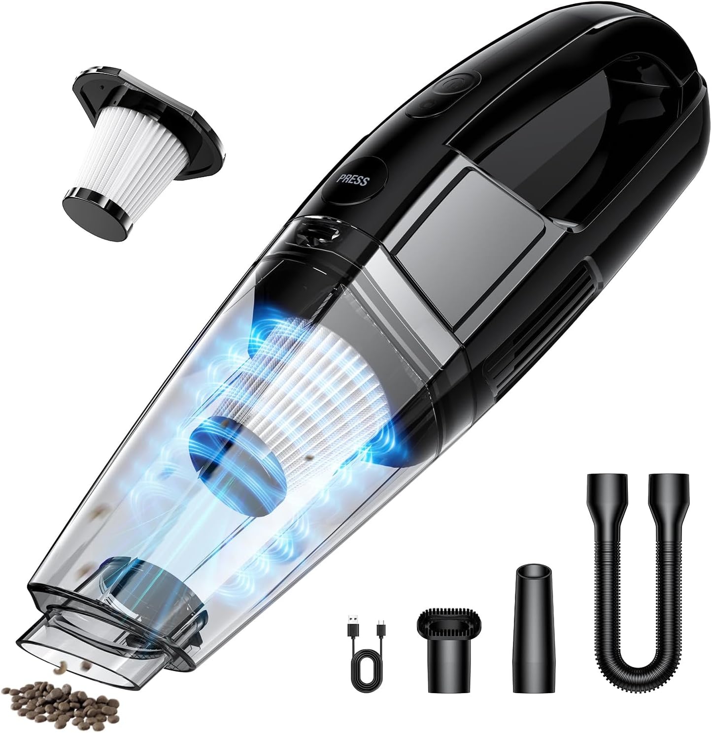 Cordless Handheld Vacuum with 7000Pa Suction for Home & Car