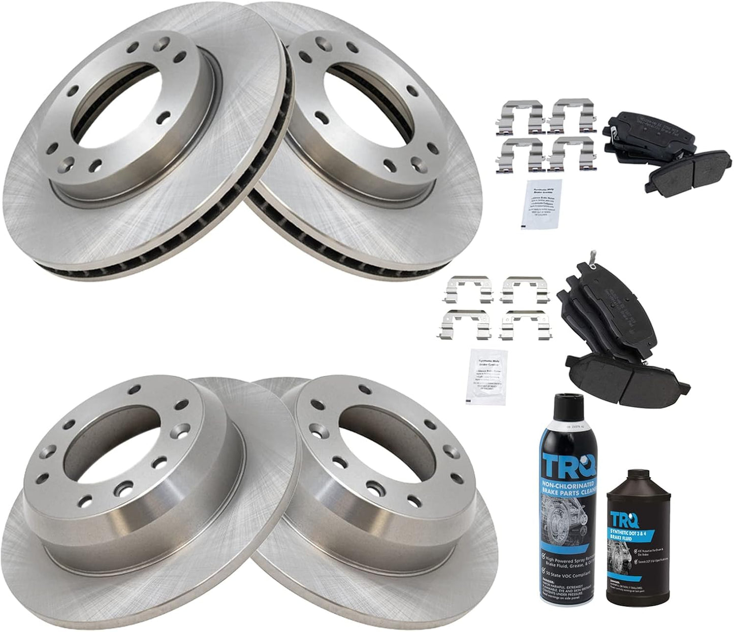 TRQ Brake Pad & Rotor Kit for 2007-2012 Hyundai & Kia Models