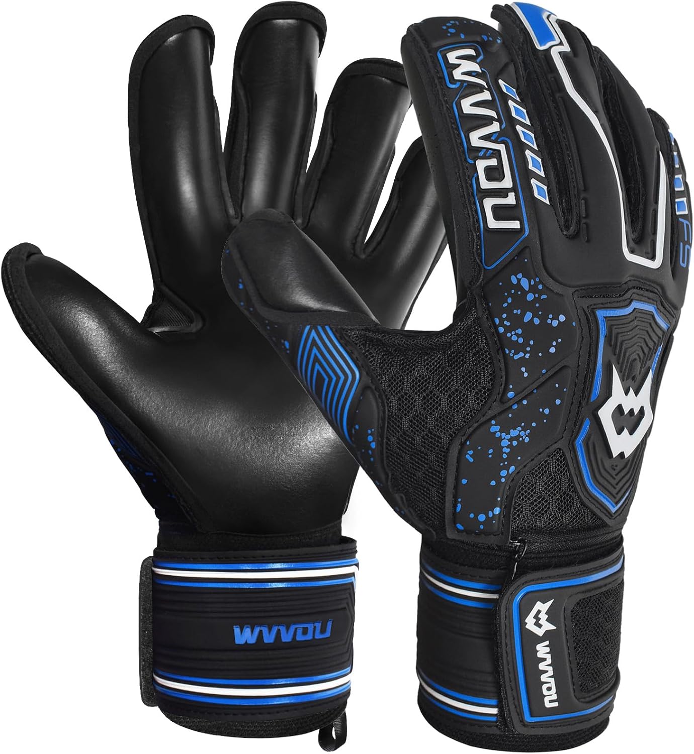 WVVOU Soccer Goalie Gloves for Youth and Adult with 4 Finger Saves