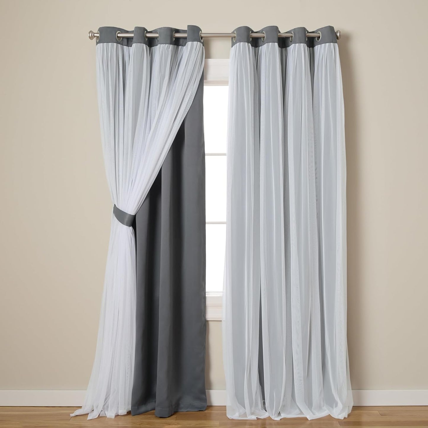 Talia Double Layer Indoor Curtains for Elegant Home Decor