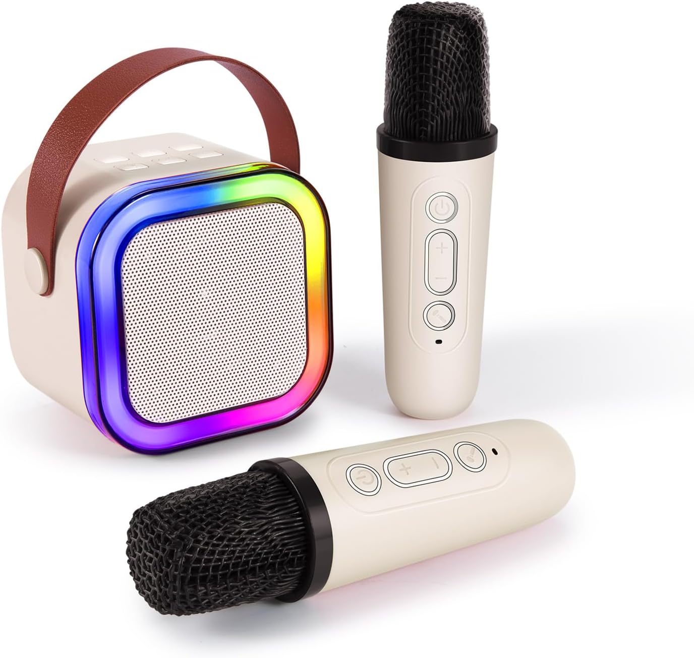 Portable Mini Karaoke Machine with 2 Mics - Perfect for Family Fun!