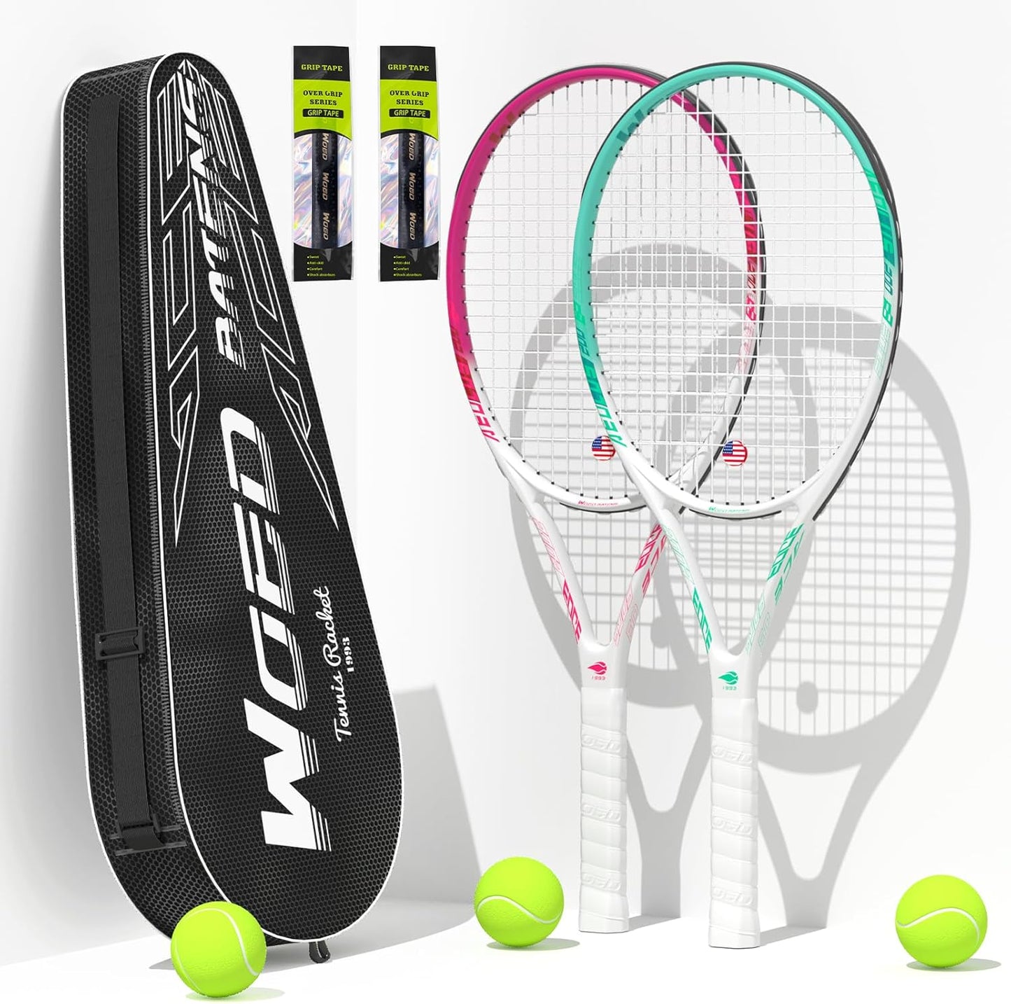 Adult 2 Player Tennis Racket for Beginners and Pros, 27in