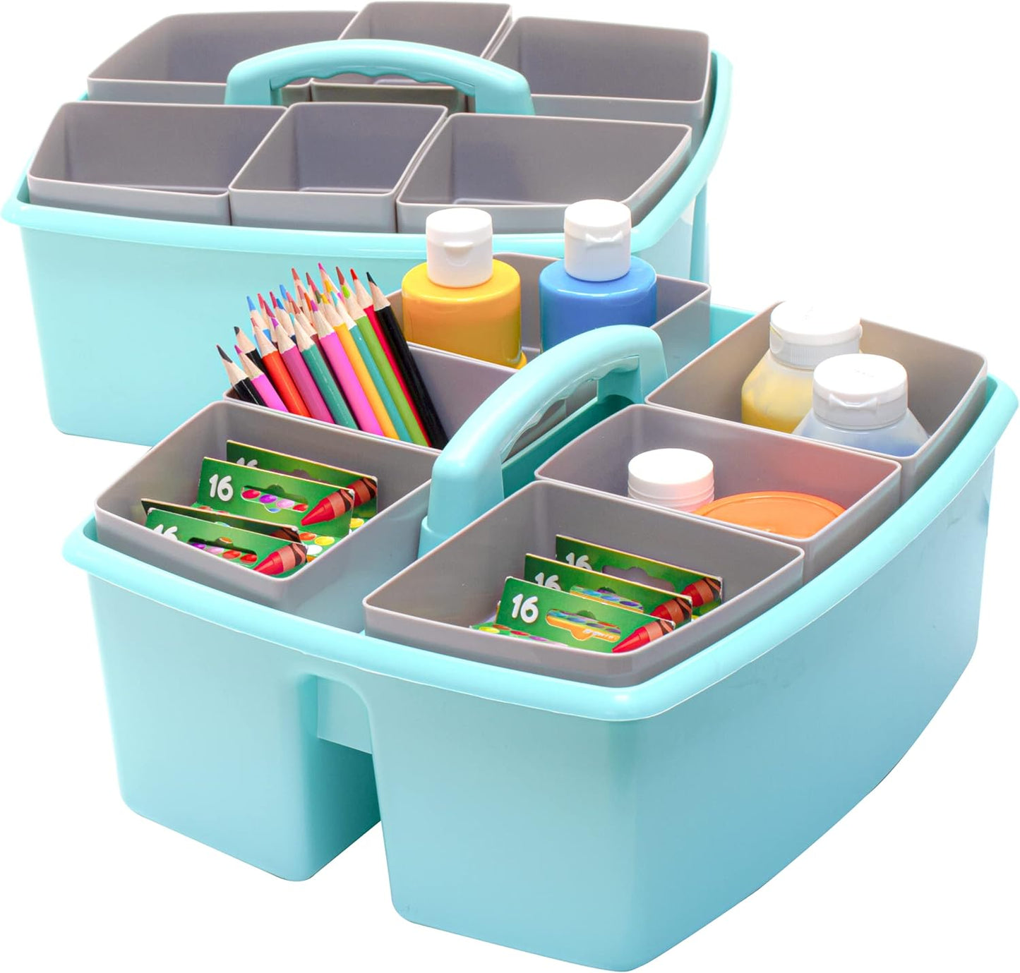 Storex Large Classroom Caddy with Cups for Organized Learning