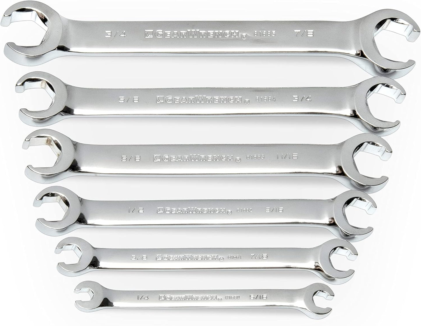 GEARWRENCH 6 Pc Flare Nut Wrench Set for Precision Work