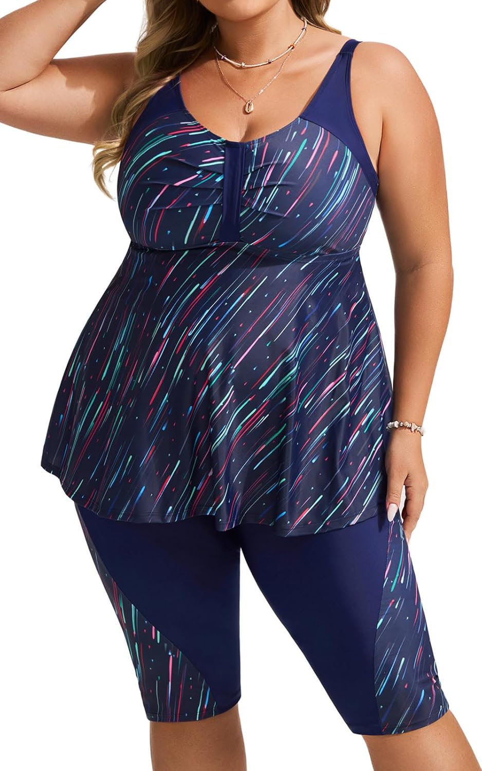 Hanna Nikole Women's Plus Size Tankini Swimsuits for Comfort