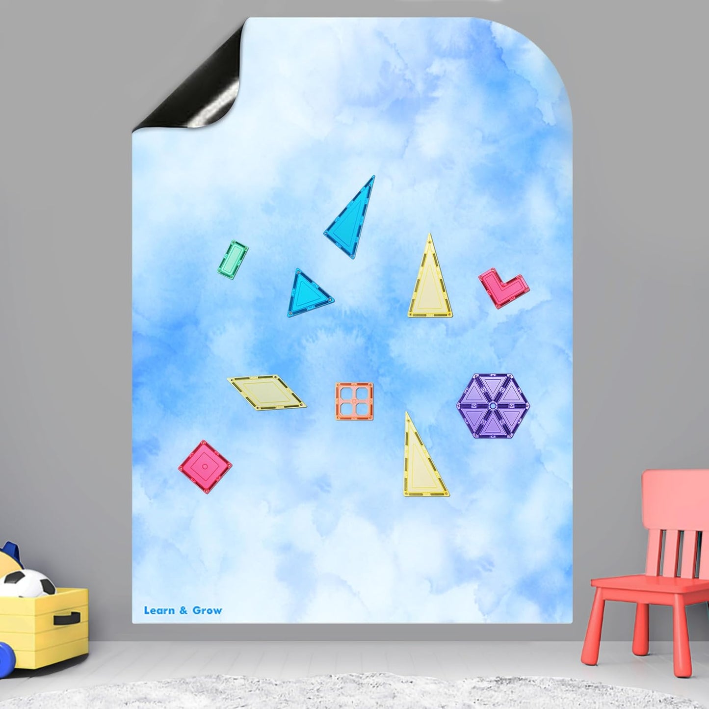 Learn & Grow Magnetic Wall Decal for Kids Playroom Decor