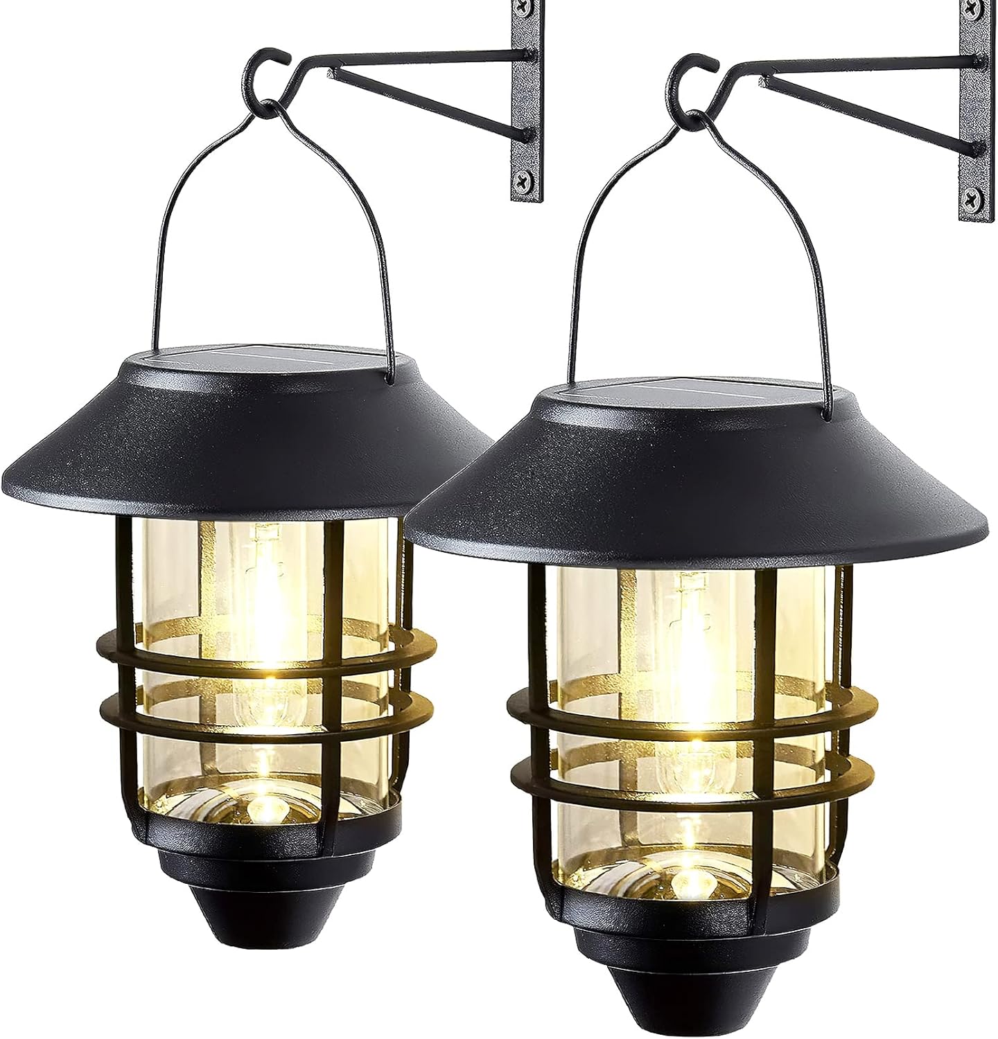 2 Pack Solar Lights Outdoor Lanterns for Elegant Garden Lighting