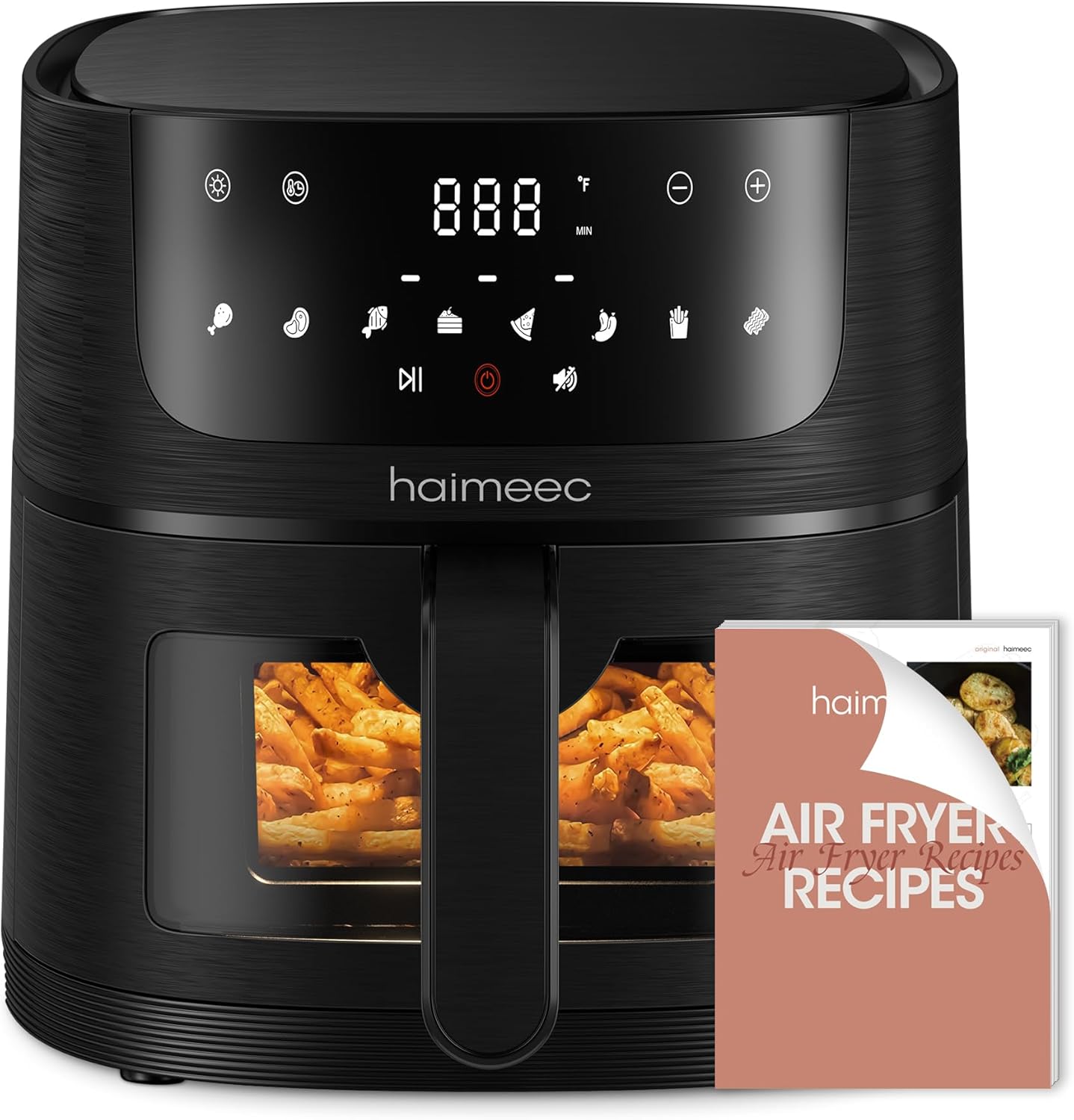 HAIMEEC Air Fryer: 95% Less Oil, 8-in-1 Multifunction, 100+ Recipes!