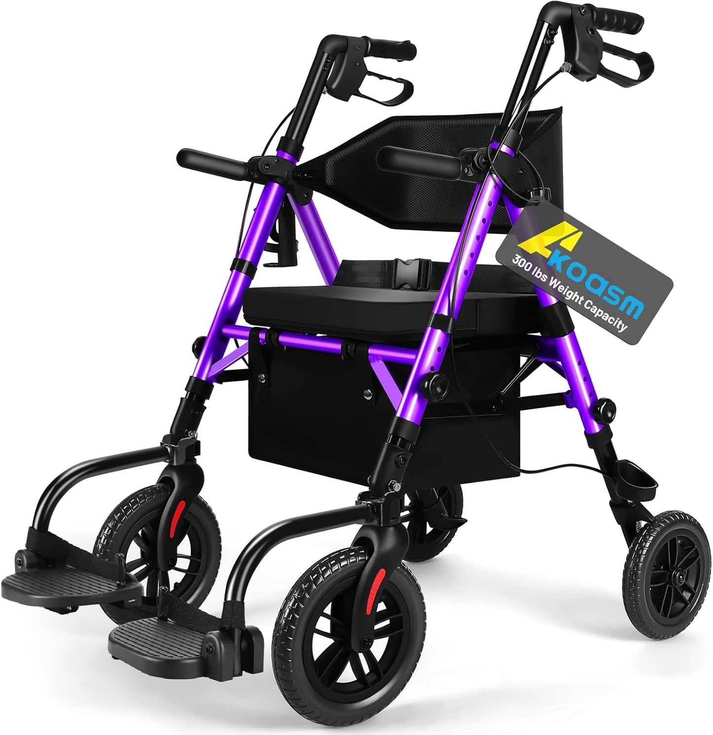 Foldable Rollator Walker for Seniors with Seat - Lightweight 2 in 1