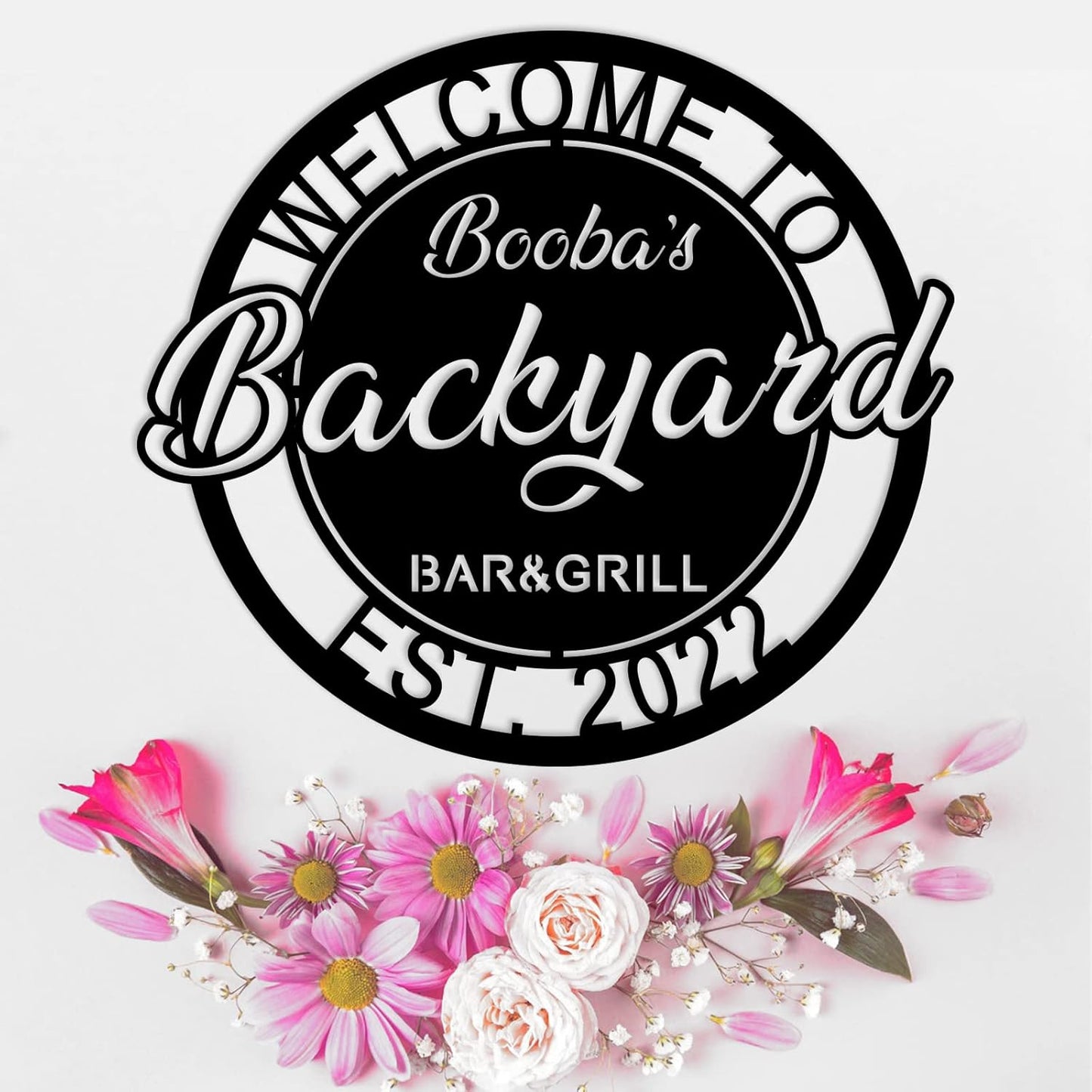 Personalized Backyard BBQ Metal Sign for Unique Home Decor