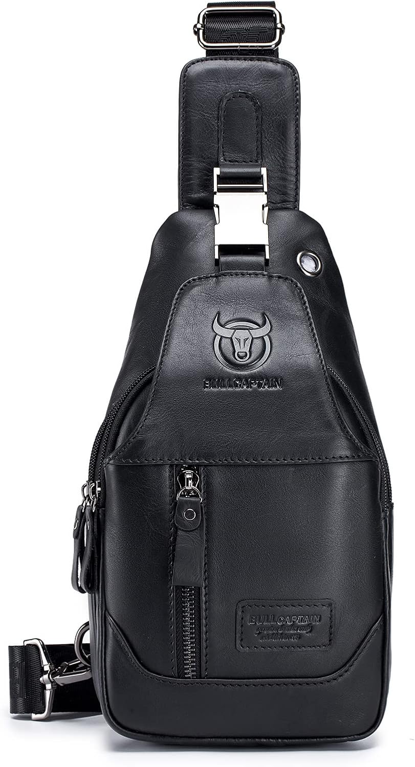LUKZIJAES Genuine Leather Sling Bag for Men - Stylish and Versatile