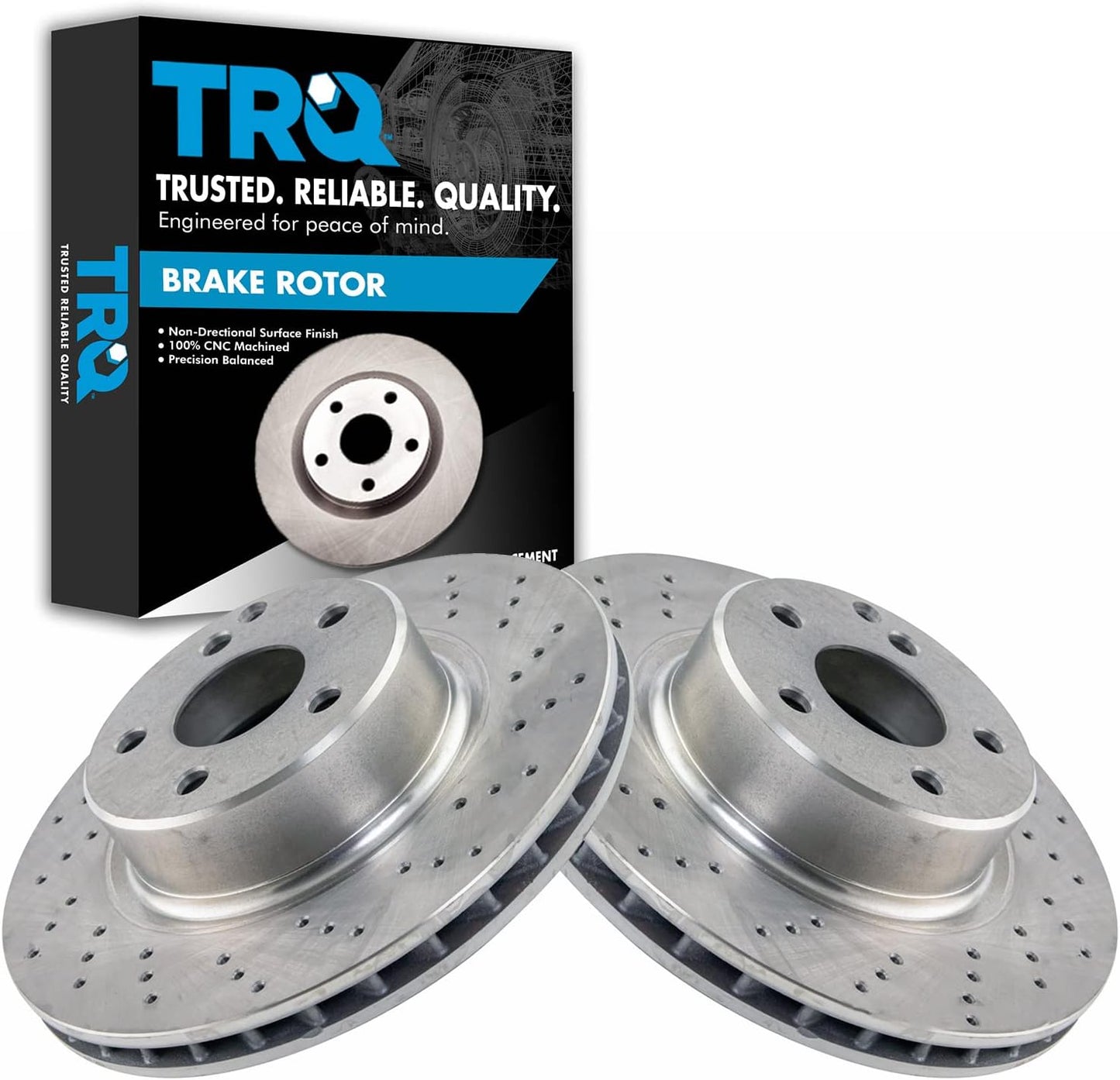 TRQ Front Brake Rotors Set Vented for 2003-2006 Mercedes-Benz