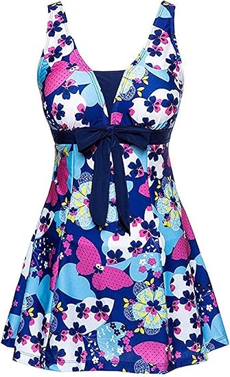 ECUPPER Womens One Piece Swimdress Plus Size Shaping Swimwear