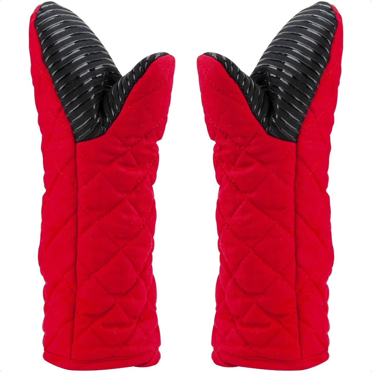 AYADA Red Puppet Oven Mitts: 500F Heat Resistant, Non-Slip, Long Sleeve 2 Pack