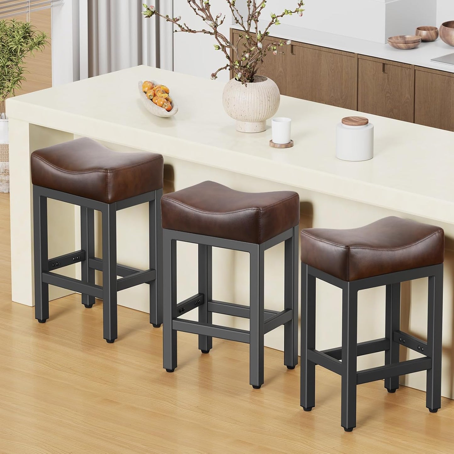 Raynesys Counter Height Bar Stools Set of 3 for Kitchen