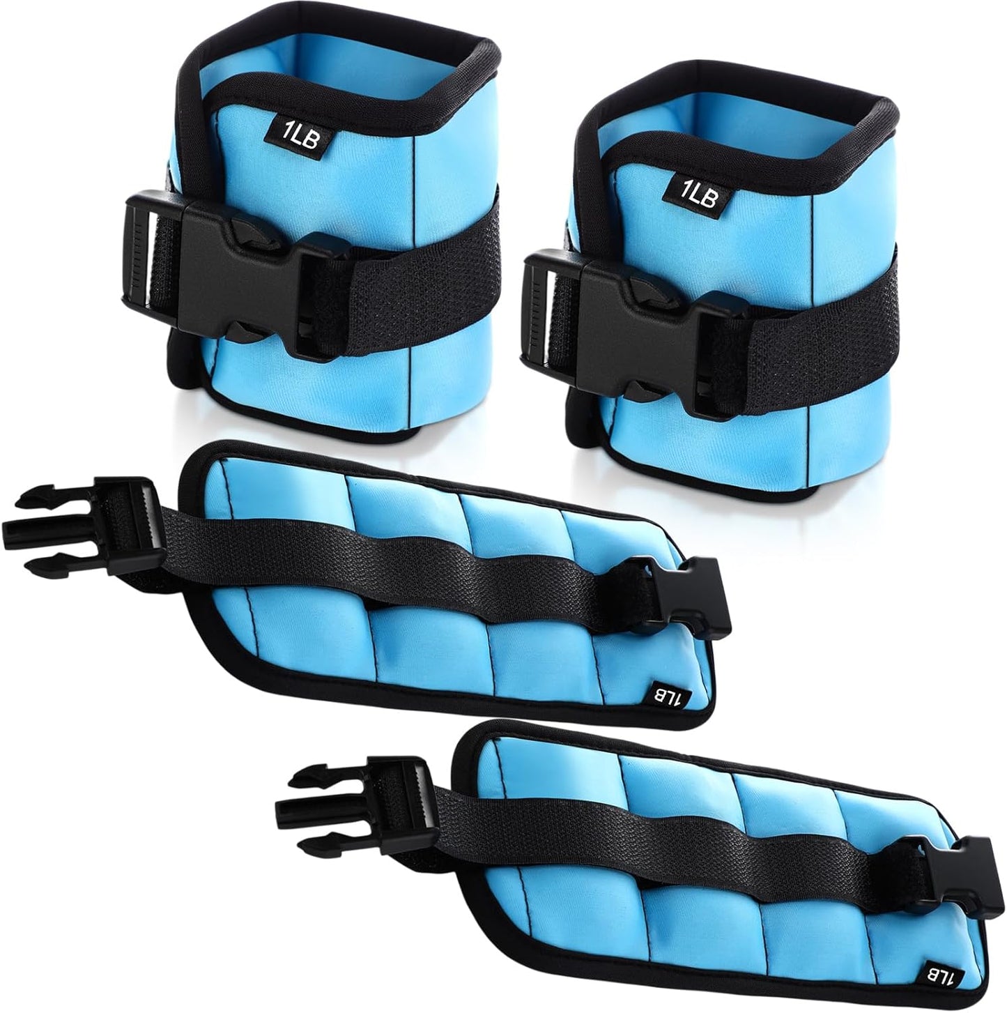 2 Pairs Adjustable Ankle Wrist Weights for Fitness Training