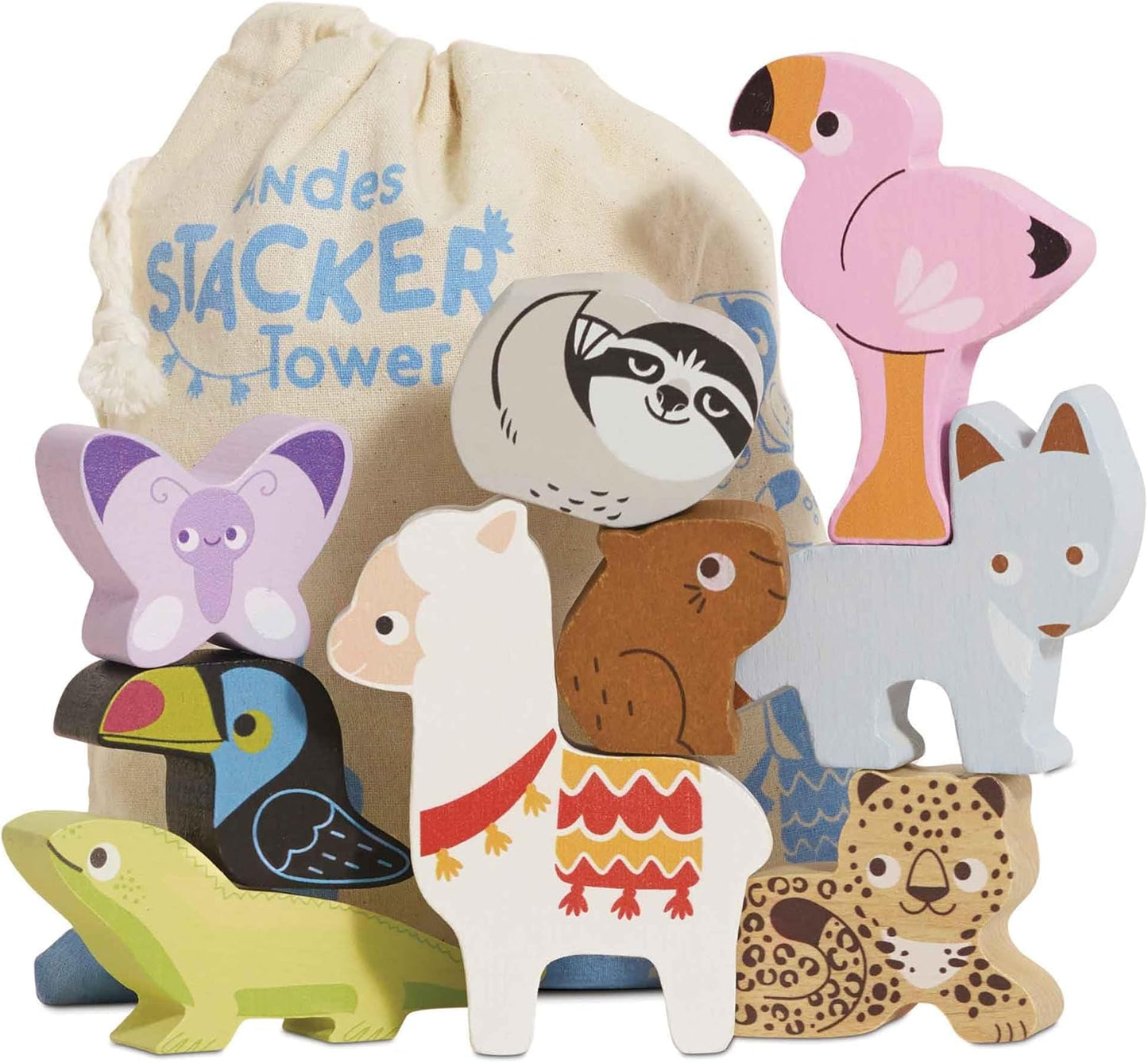 Petilou Forest Stacking Blocks - Educational Balance Toy