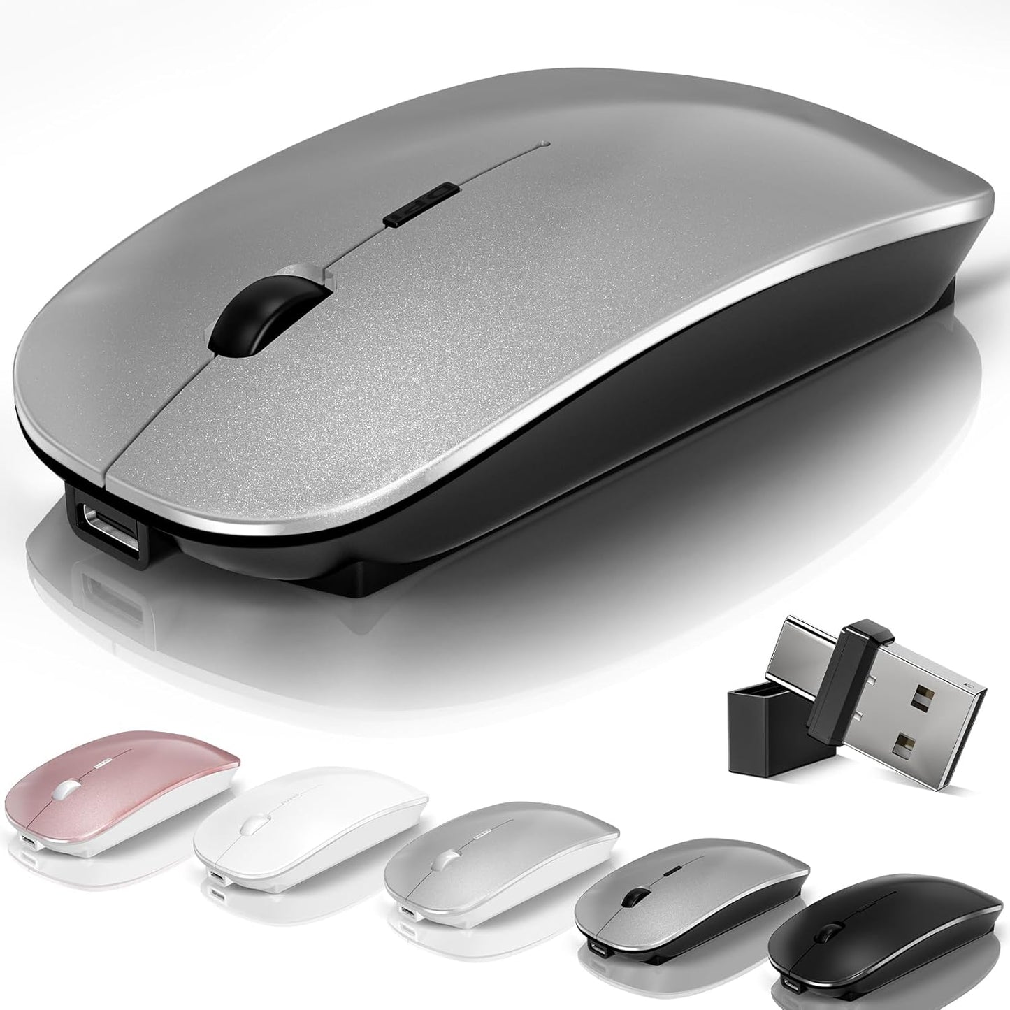 Silent Rechargeable Bluetooth Mouse | Dual Mode Switch