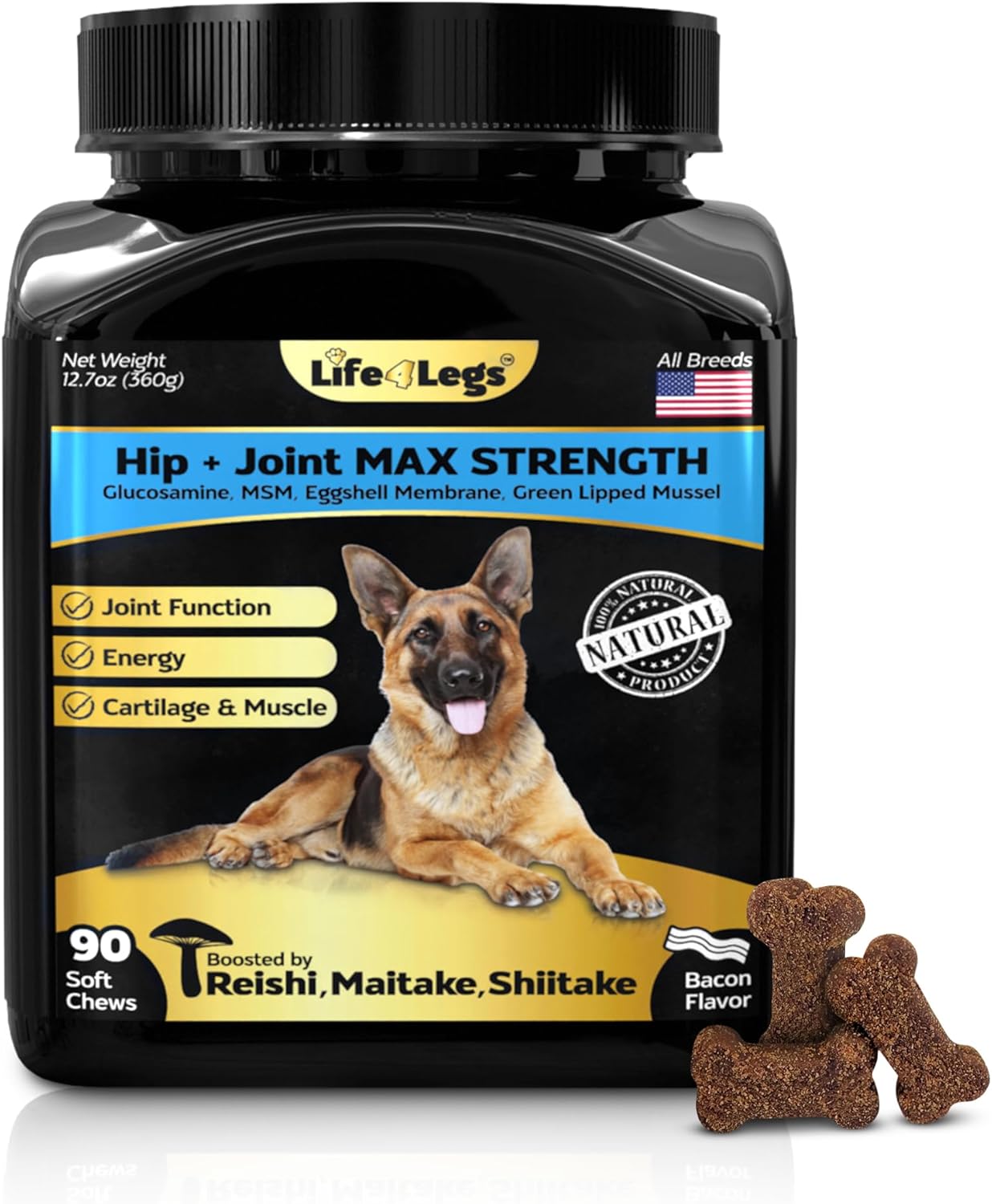 Soft Chews Hip and Joint Supplement for Dogs - Mobility Bites