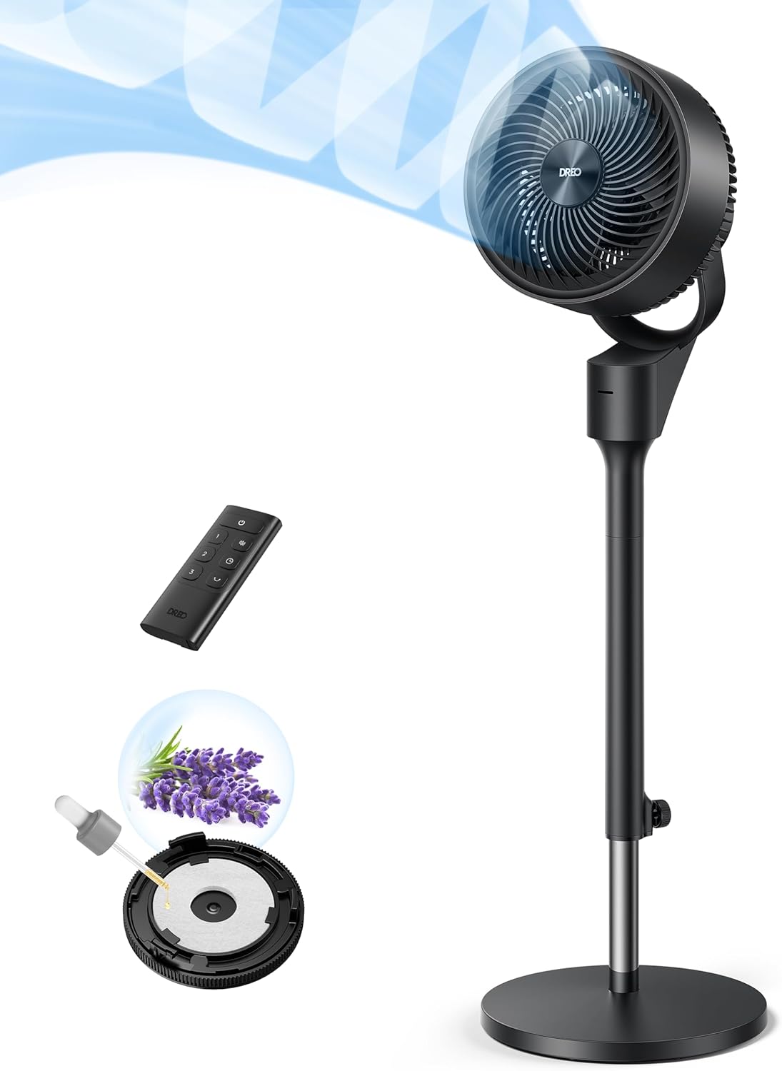 80 Oscillating Standing Fan for Bedroom, Quiet Air Circulator 34-41ft