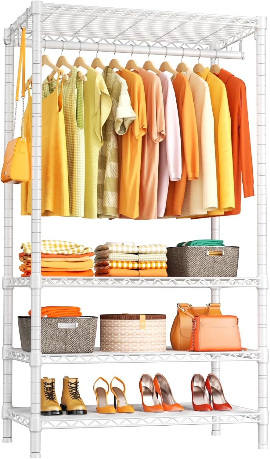 Ulif H4 Portable Closets: 4-Tier Metal Clothes Garment Rack