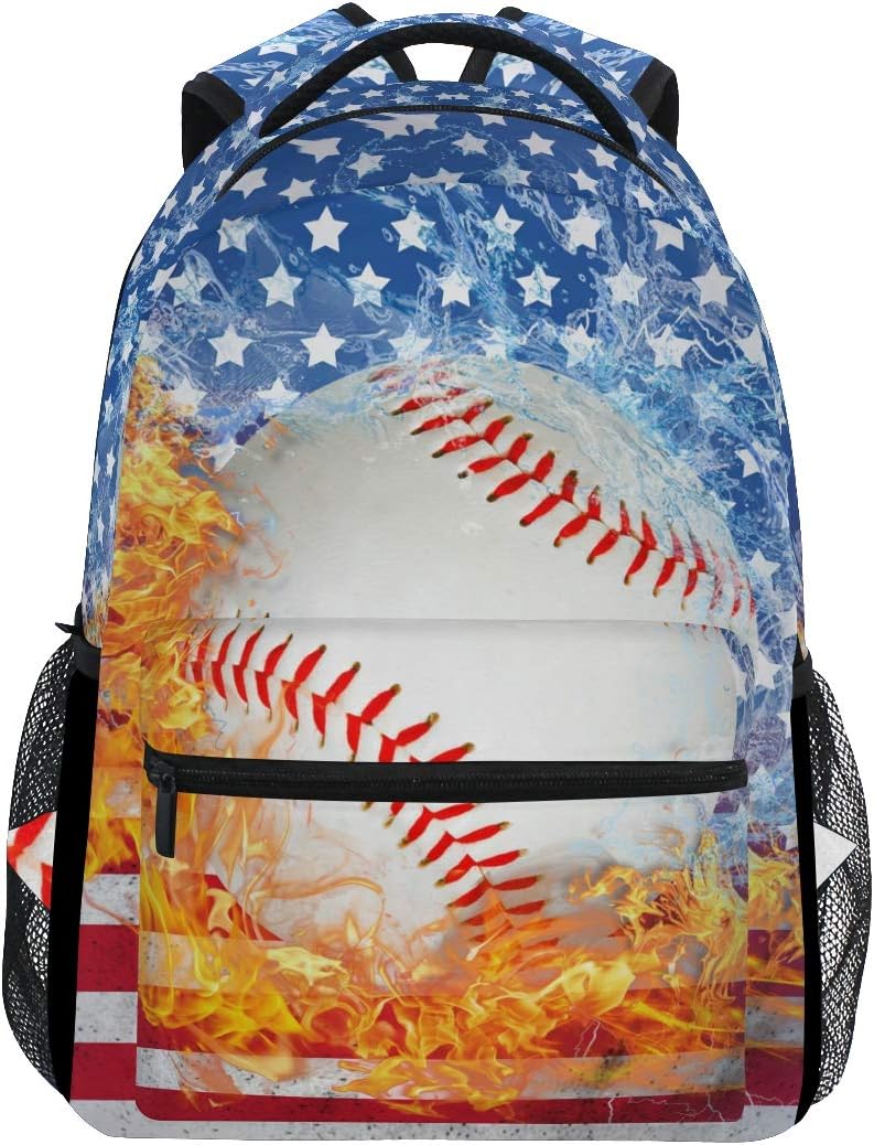Blue Baseball Bookbags for School and Travel - Chic Design