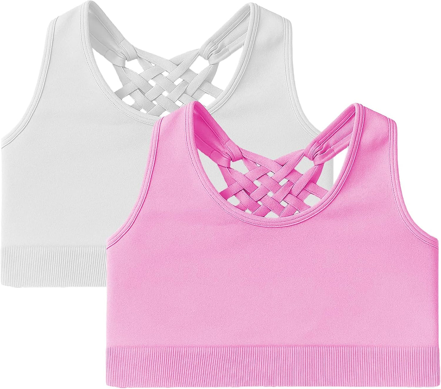Kurve Girls Seamless Strappy Back Stretchy Crop Undershirt Bra
