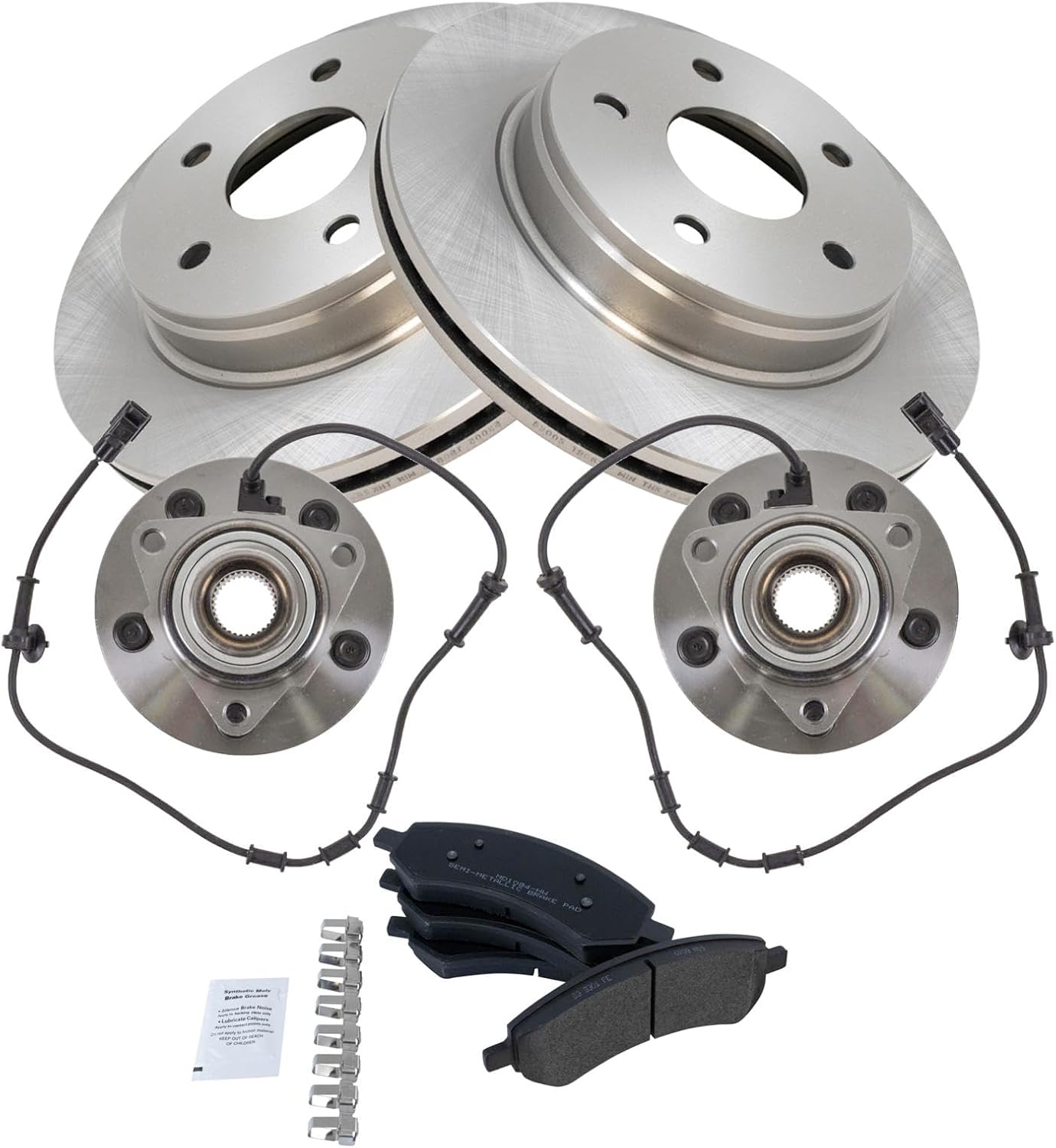 TRQ Front Brake Pad & Rotor Kit for 2006 Dodge Ram 1500