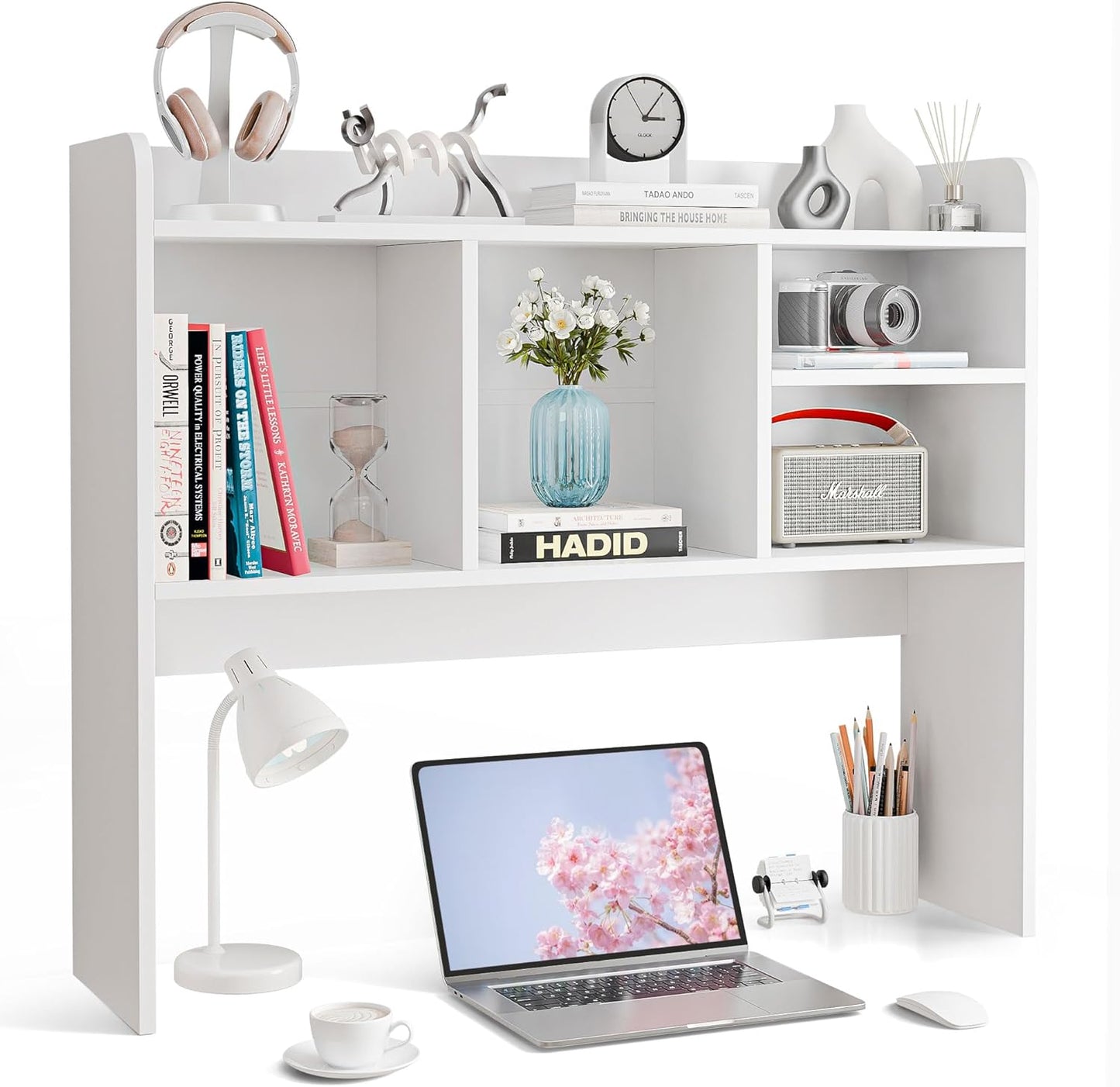 SUPER DEAL Desktop Bookshelf: Stylish 4-Shelf Storage Solution