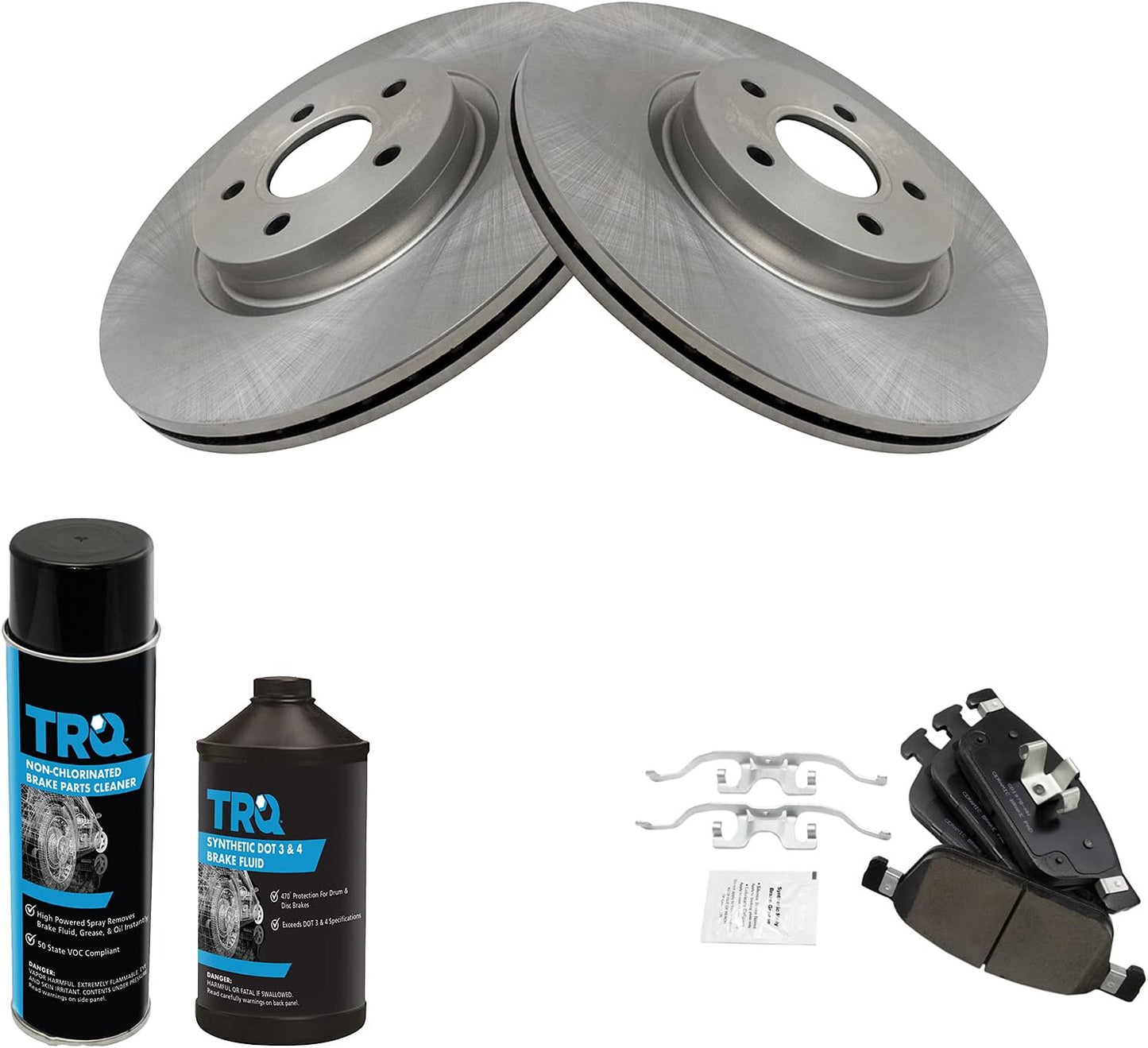 TRQ Front Brake Pad & Rotor Kit for 2017-2019 Ford Escape