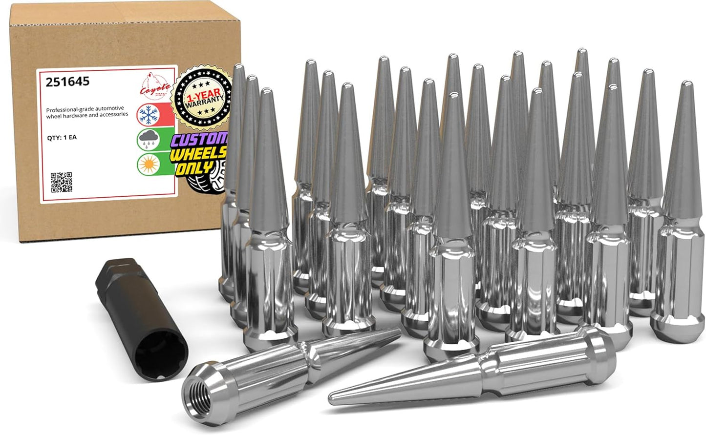 M12x1.5 Spike Spline Lug Nuts for Chevy Blazer & Ford Ranger