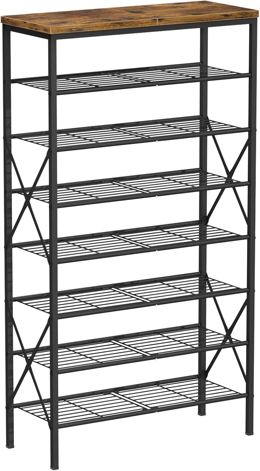 8 Tiers Tall Shoe Rack Organizer for 32 Pairs of Shoes Storage