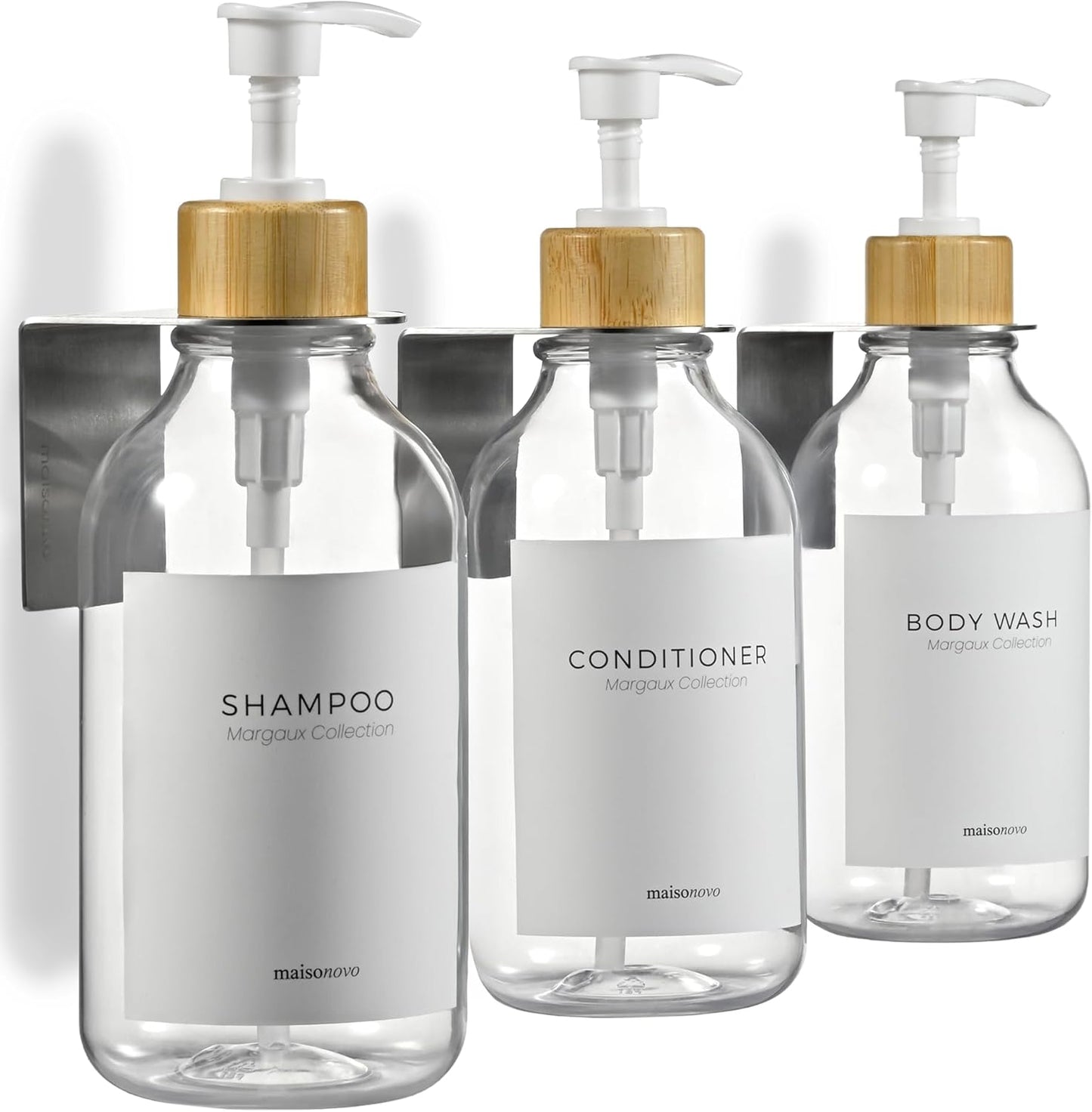 3-Chamber No Drill Shampoo Dispenser Set
