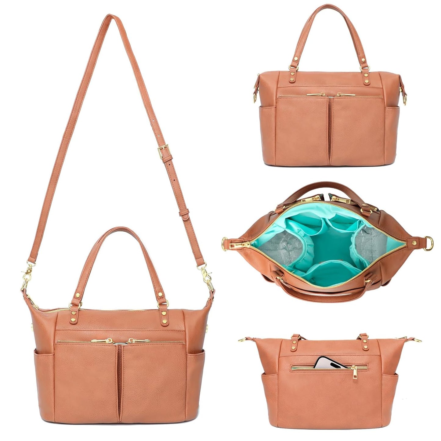 MOMINSIDE Small Diaper Bag Purse with 13 Pockets for Moms